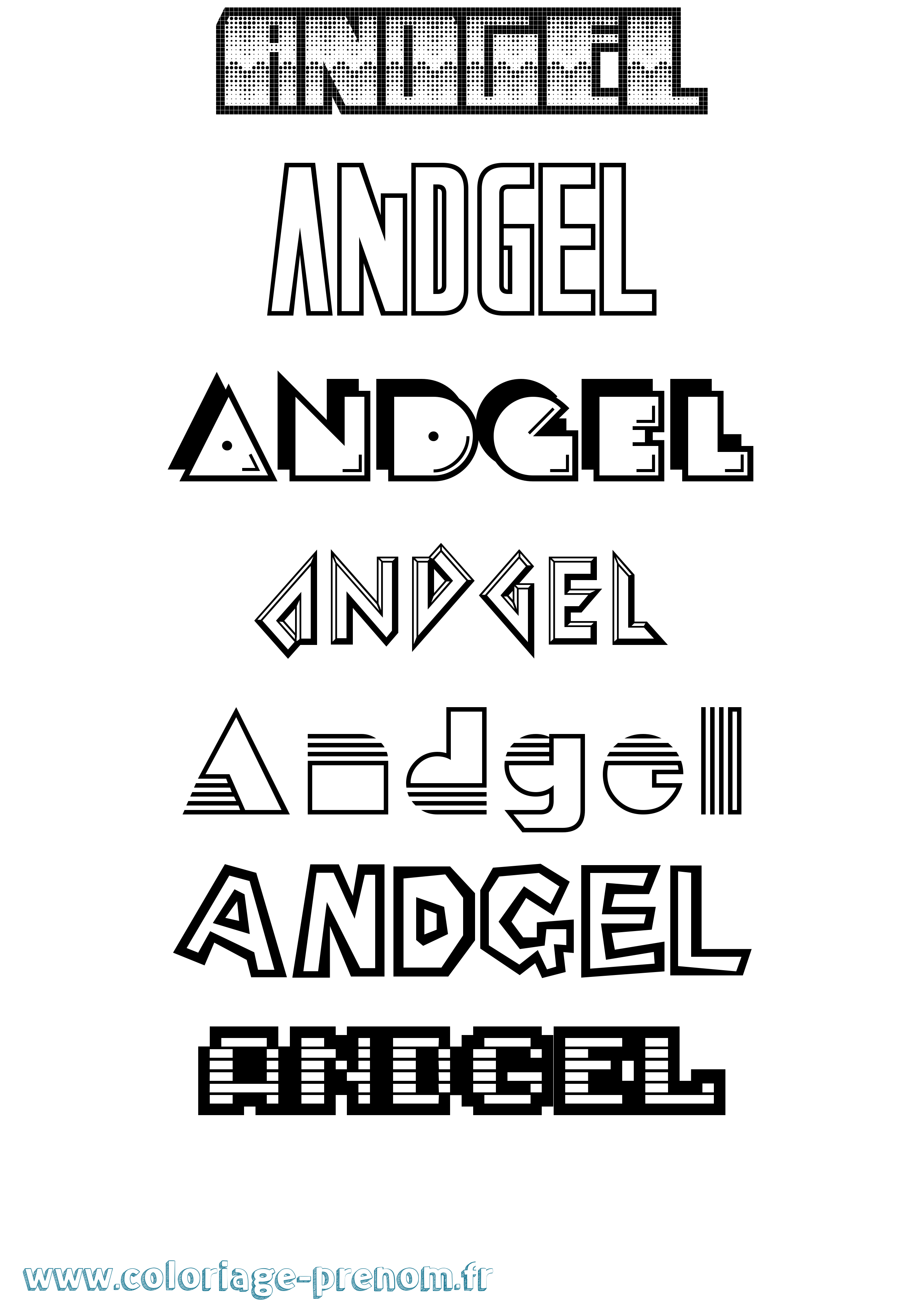 Coloriage Andgel Jeux Vidéos Coloriage prénom Andgel Jeux Vidéos