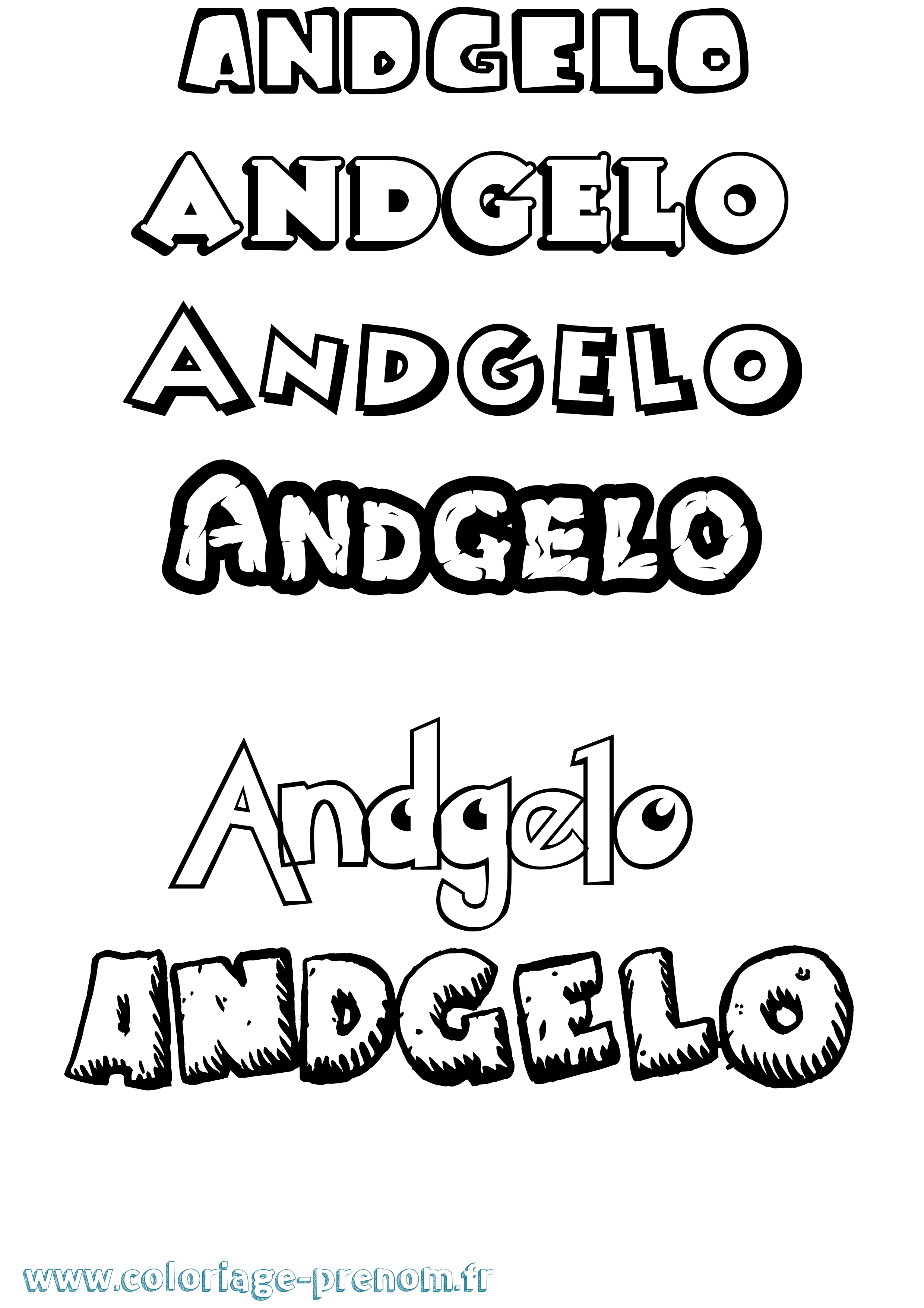 Coloriage prénom Andgelo Dessin Animé