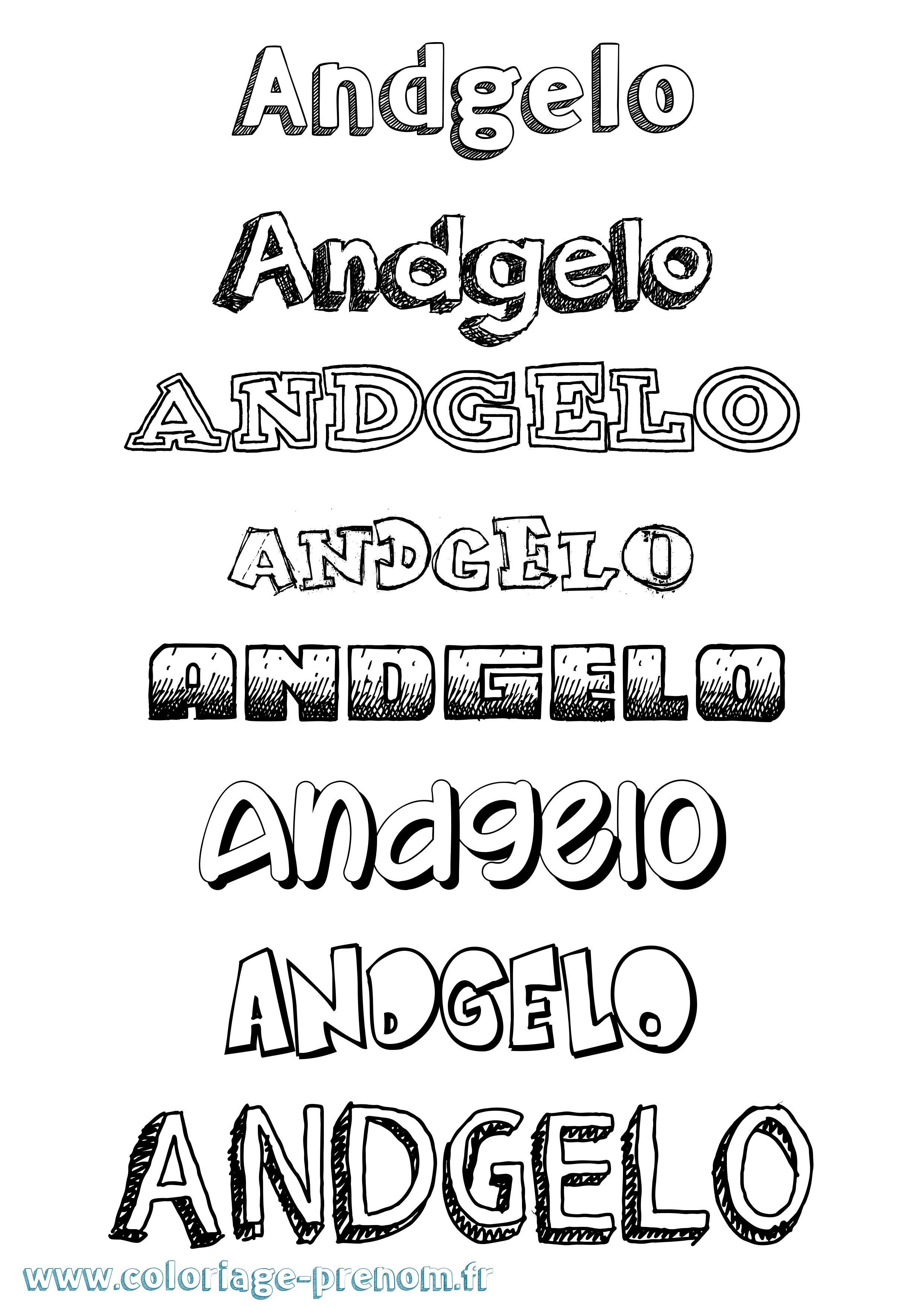 Coloriage prénom Andgelo Dessiné