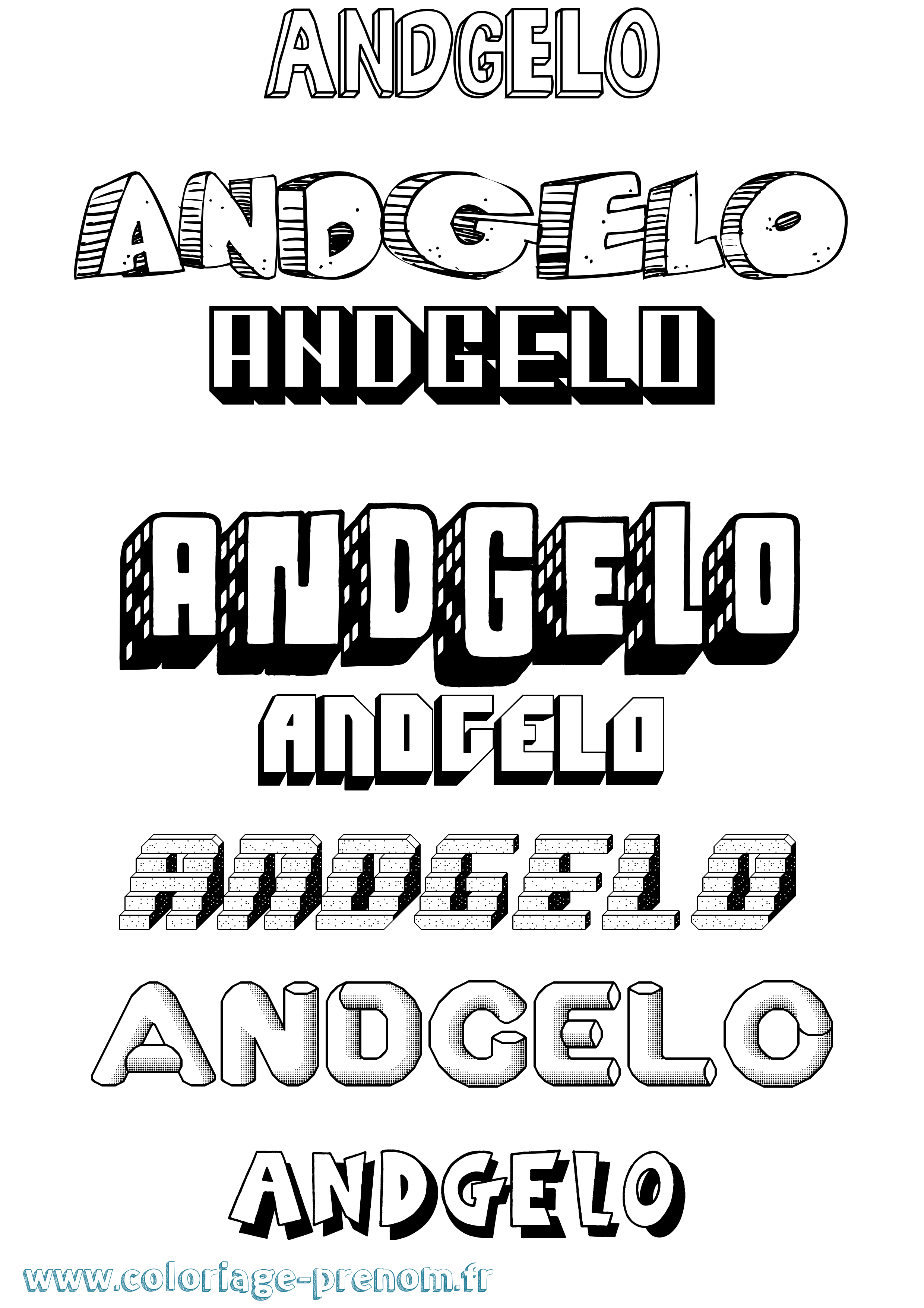 Coloriage prénom Andgelo Effet 3D
