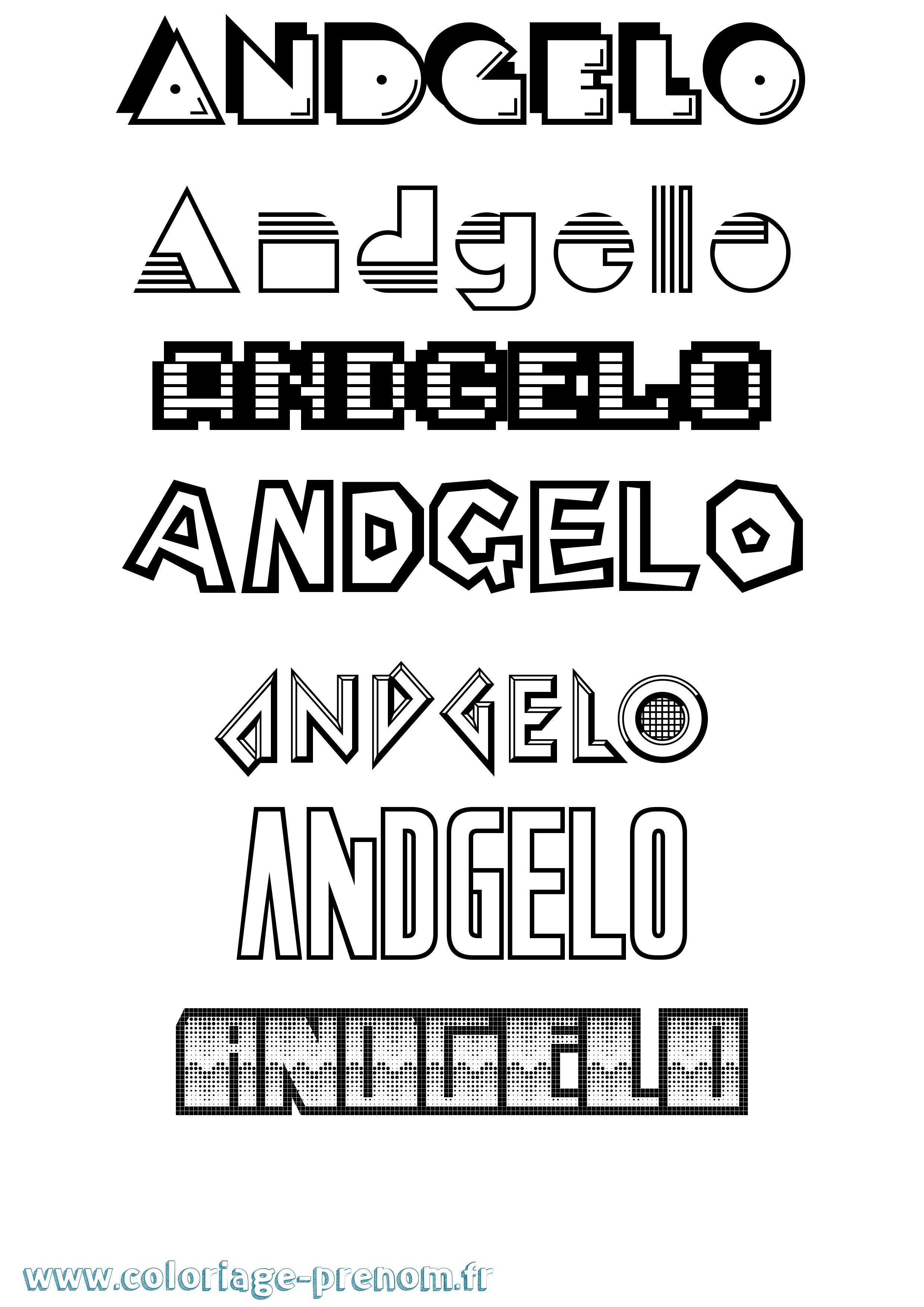 Coloriage prénom Andgelo Jeux Vidéos