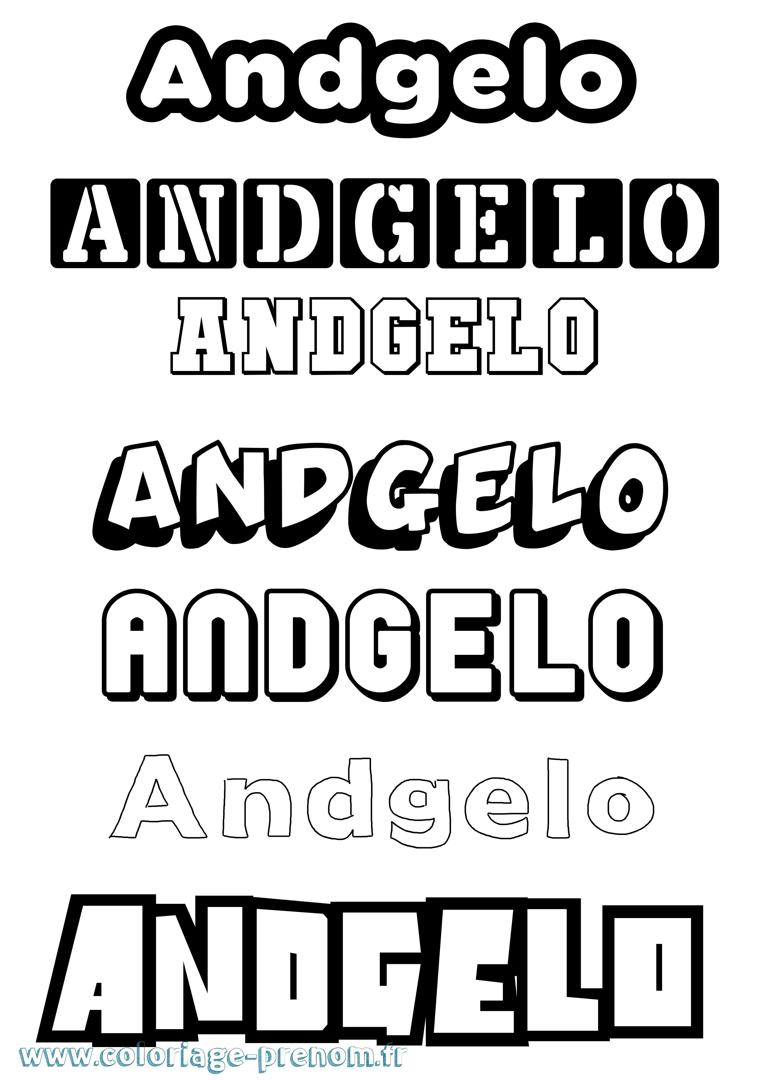Coloriage prénom Andgelo Simple