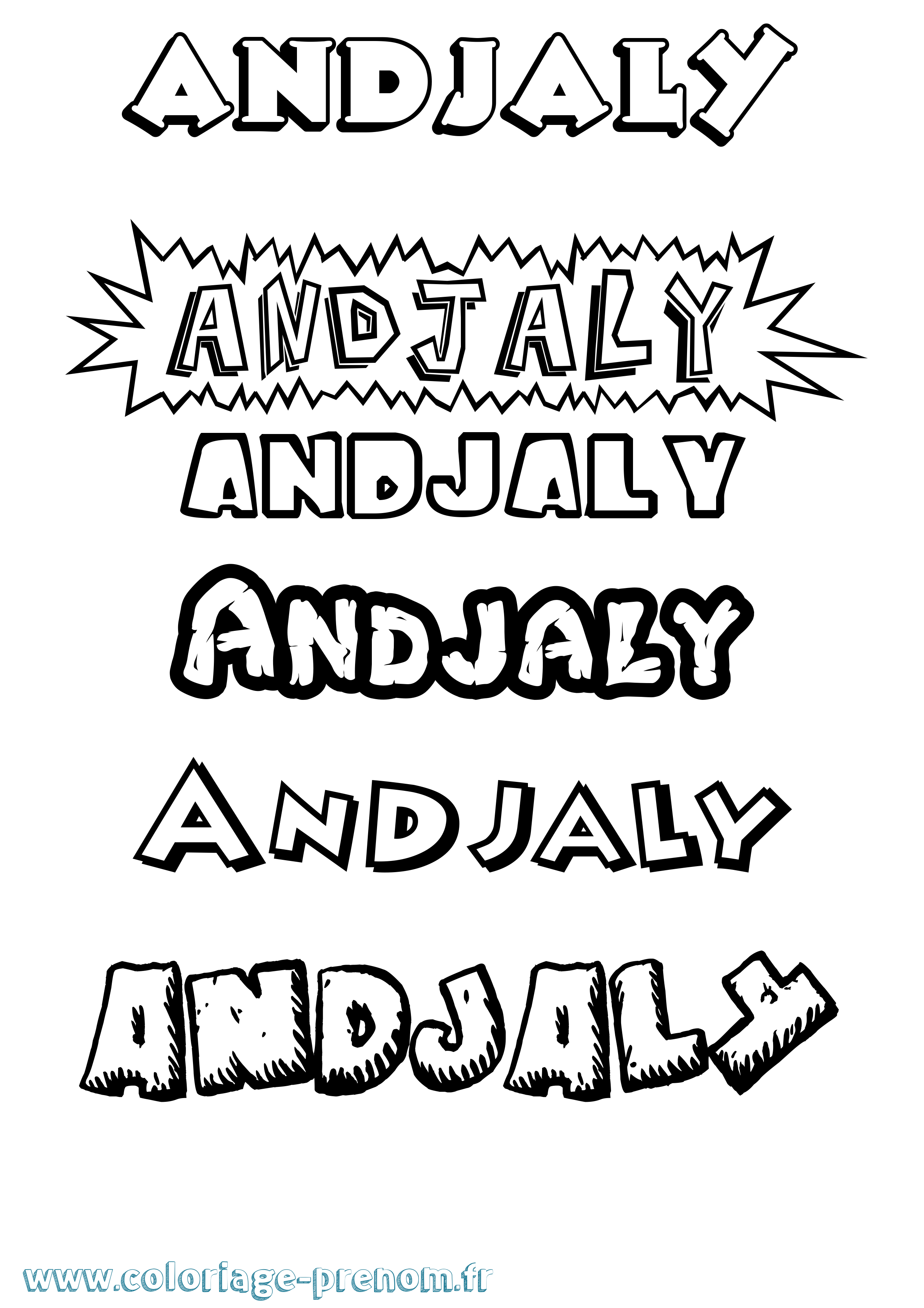 Coloriage Andjaly Dessin Animé Coloriage prénom Andjaly Dessin Animé