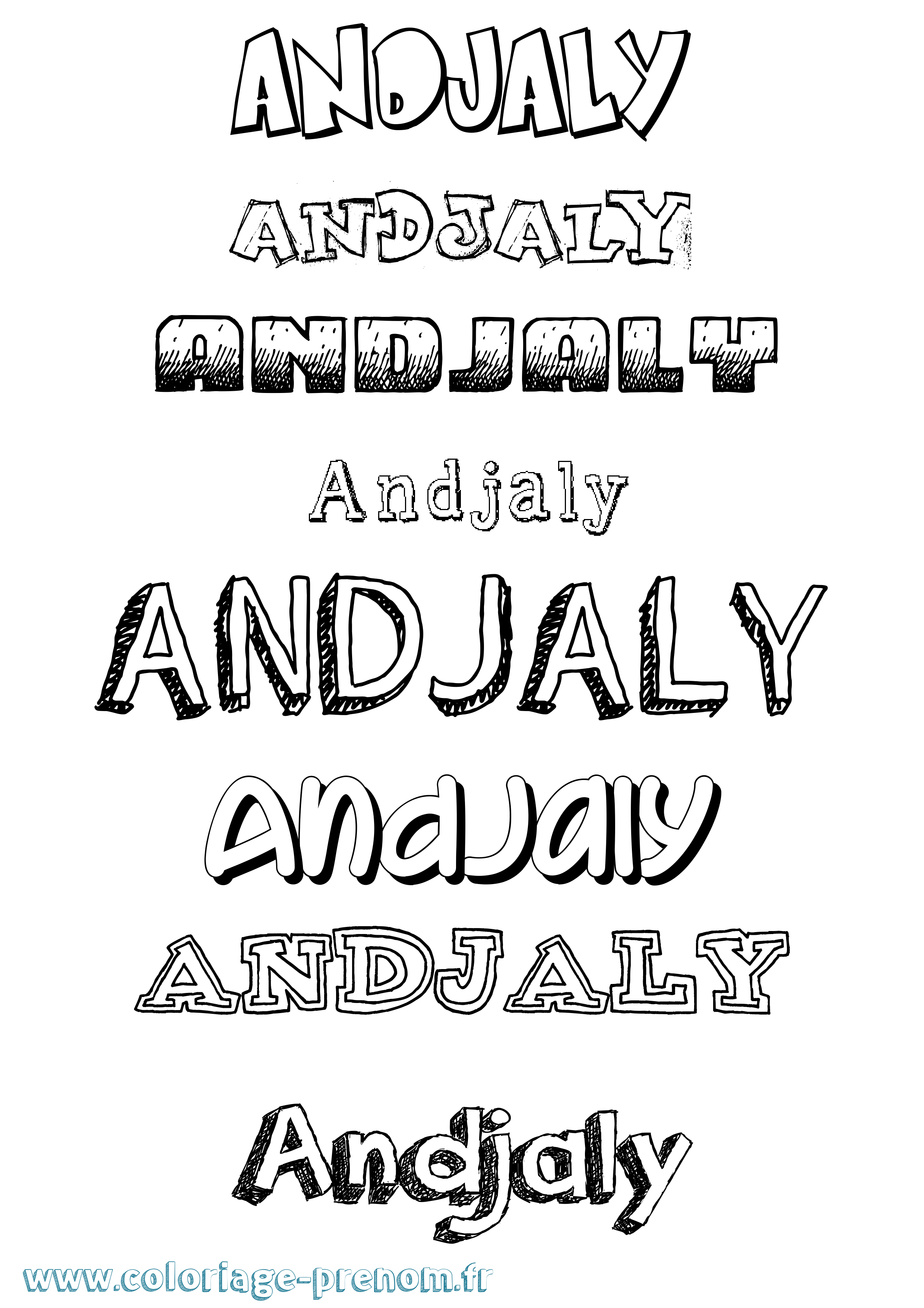 Coloriage Andjaly Dessiné Coloriage prénom Andjaly Dessiné