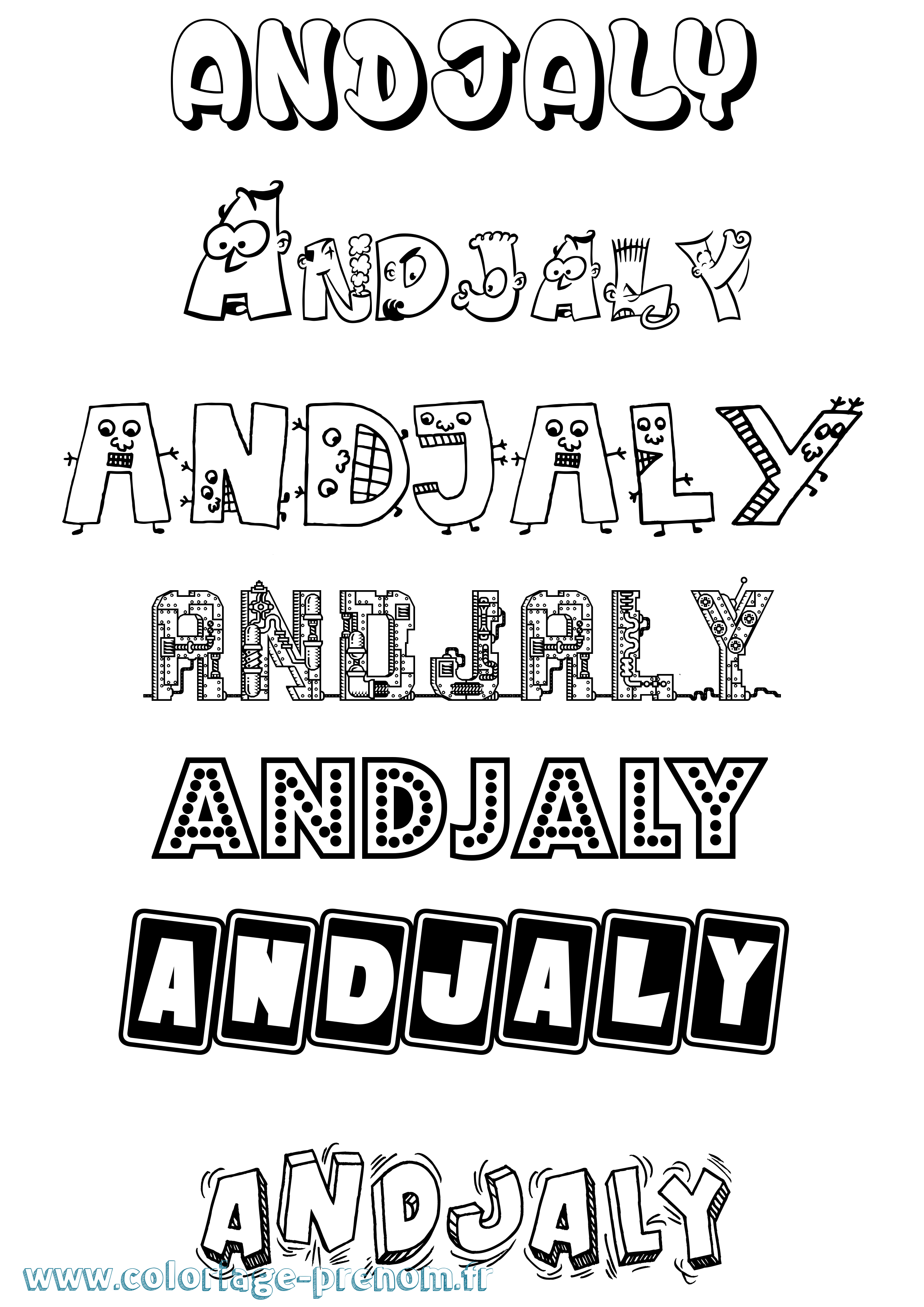 Coloriage Andjaly Fun Coloriage prénom Andjaly Fun