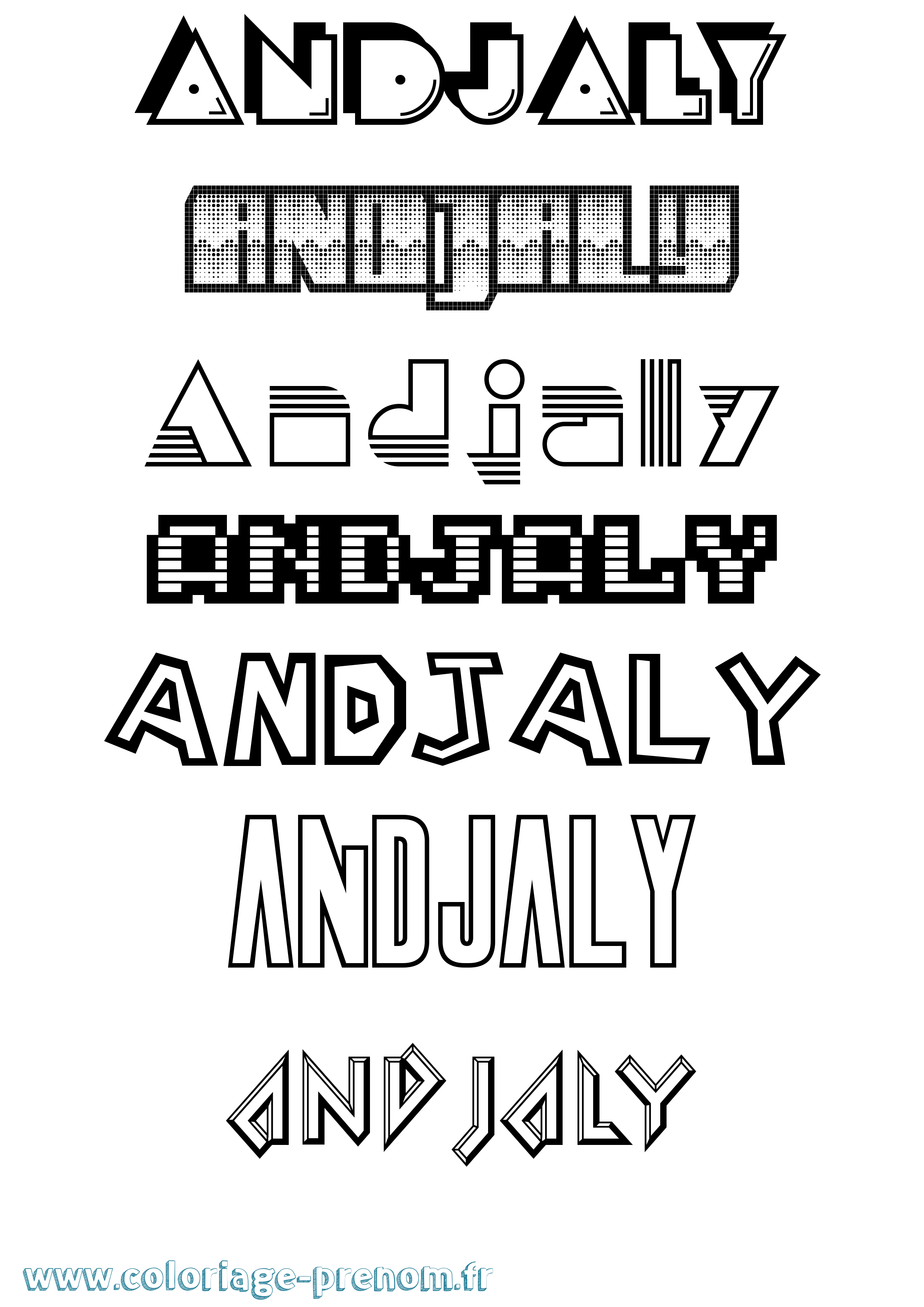 Coloriage Andjaly Jeux Vidéos Coloriage prénom Andjaly Jeux Vidéos