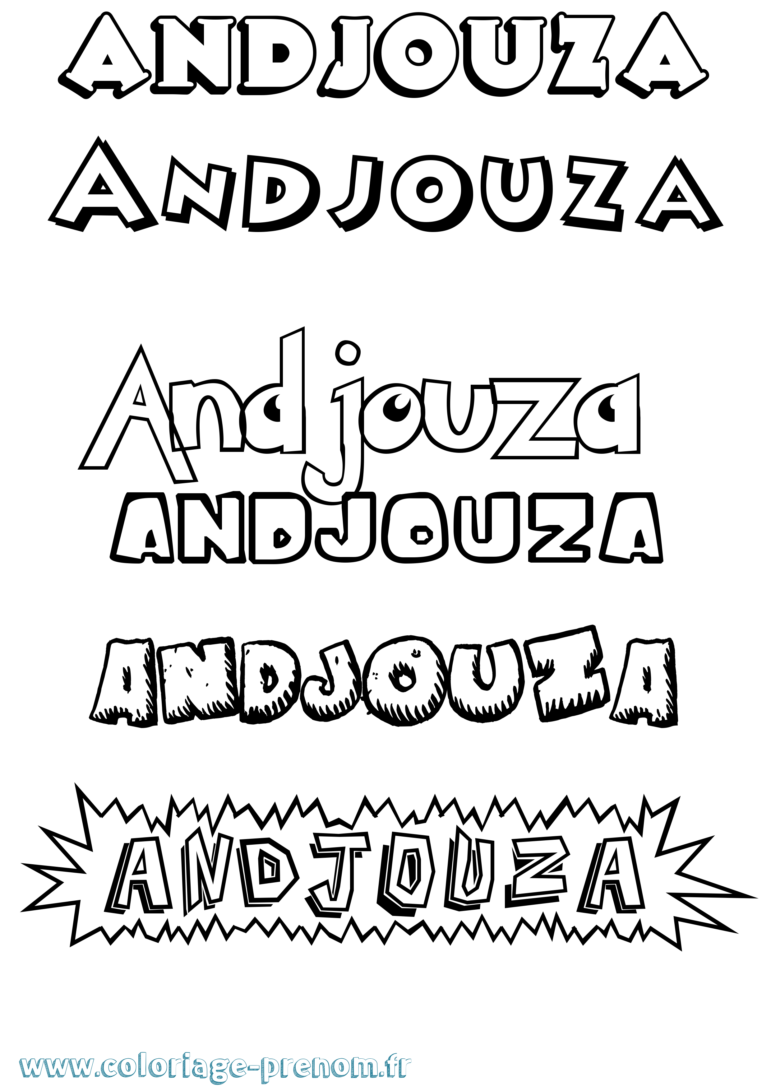 Coloriage prénom Andjouza Dessin Animé