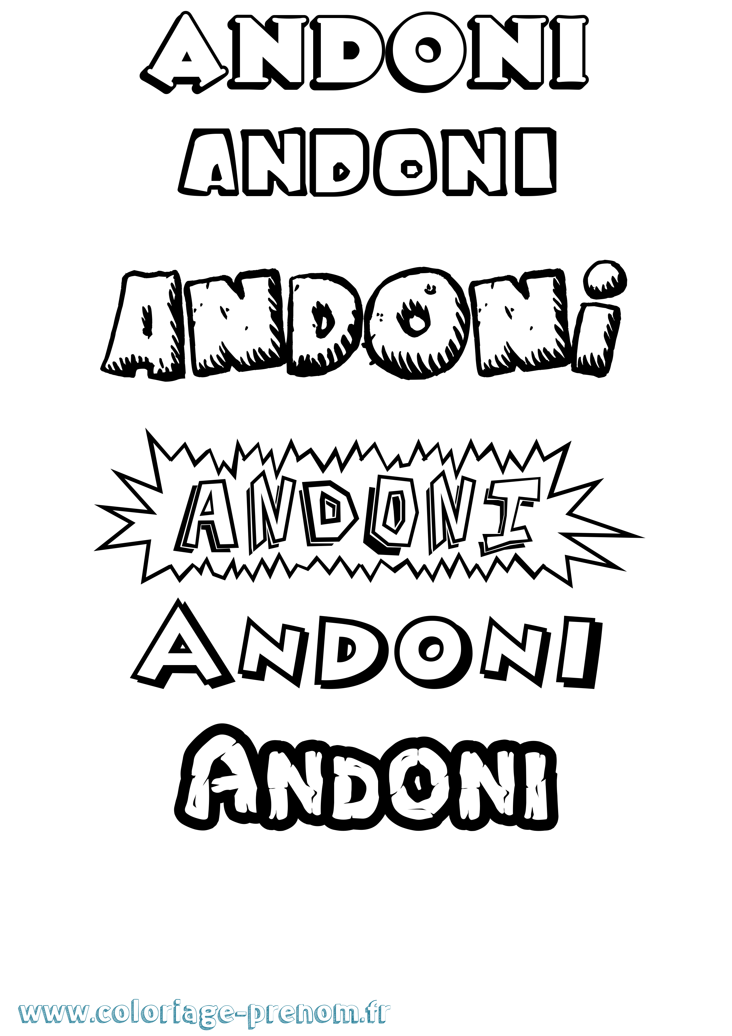 Coloriage prénom Andoni Dessin Animé