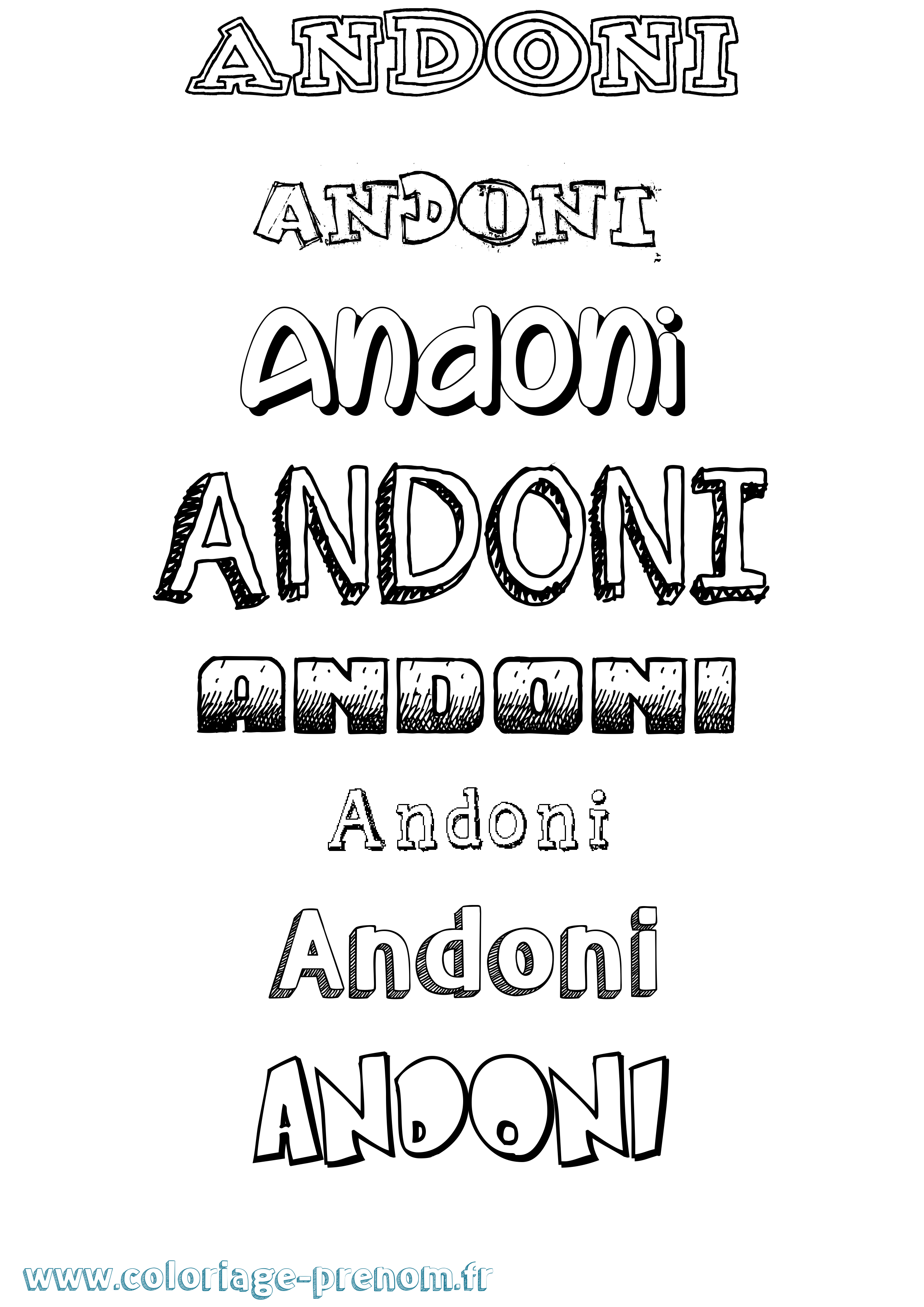 Coloriage prénom Andoni Dessiné