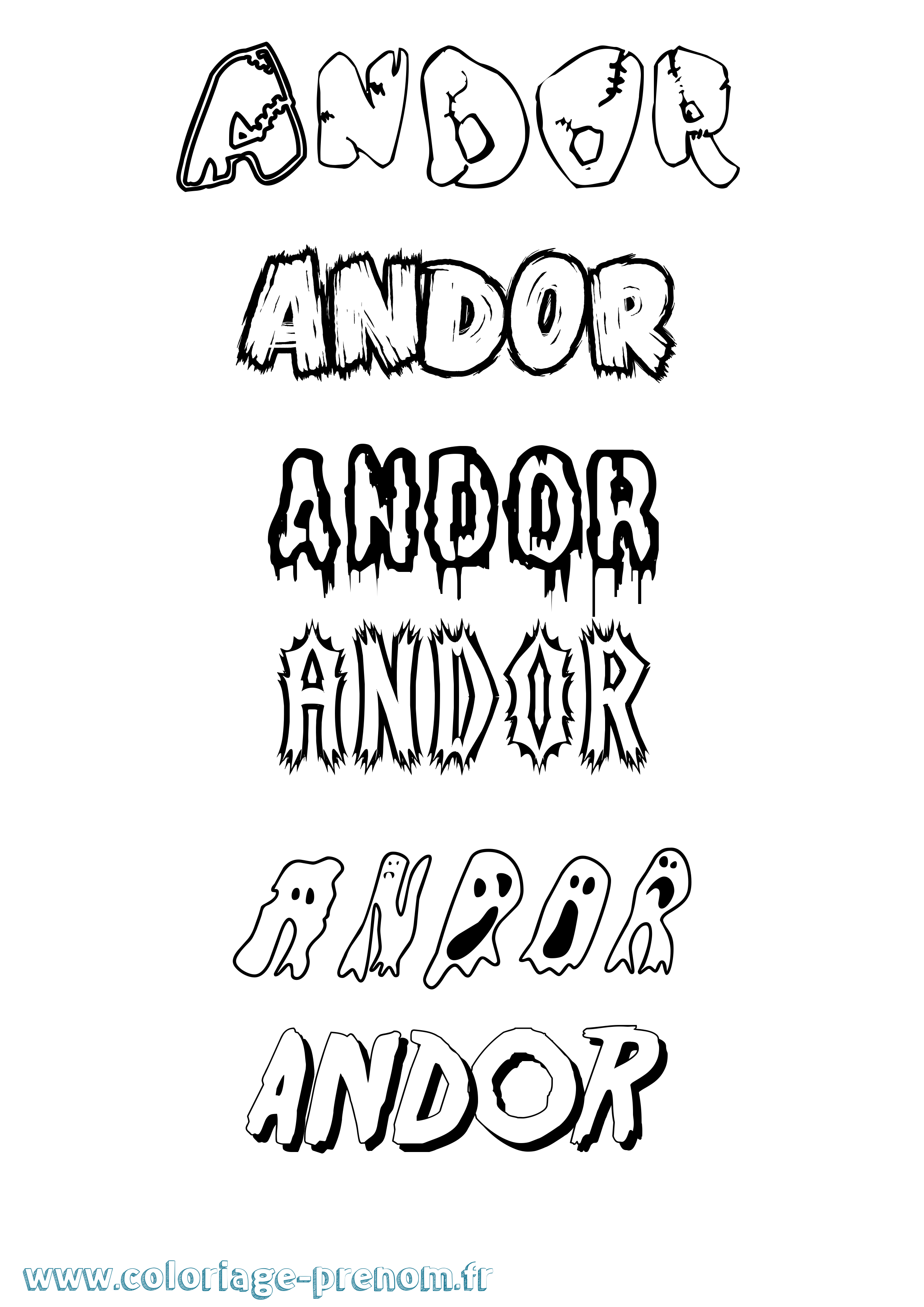 Coloriage prénom Andor Frisson