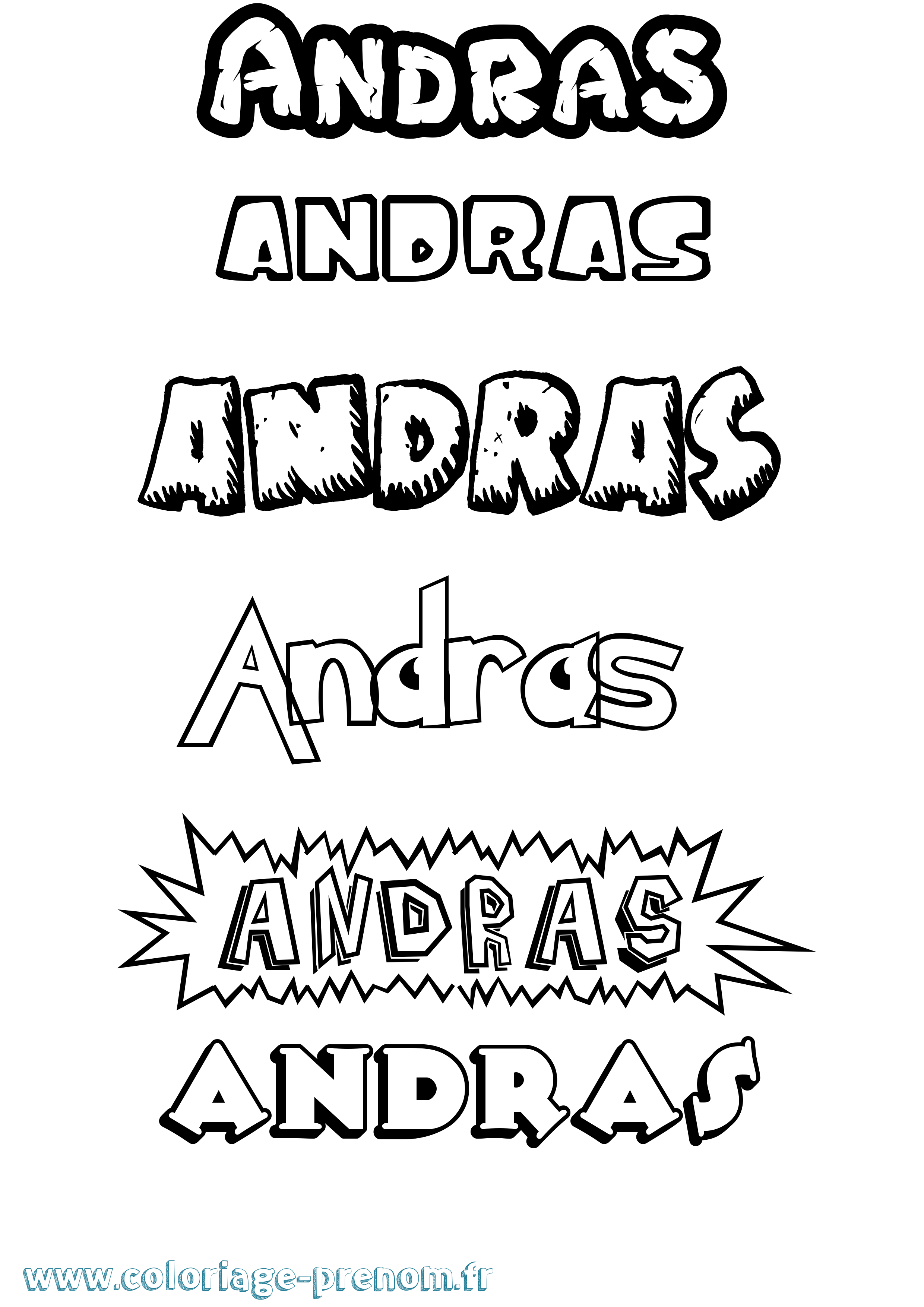Coloriage prénom Andras Dessin Animé