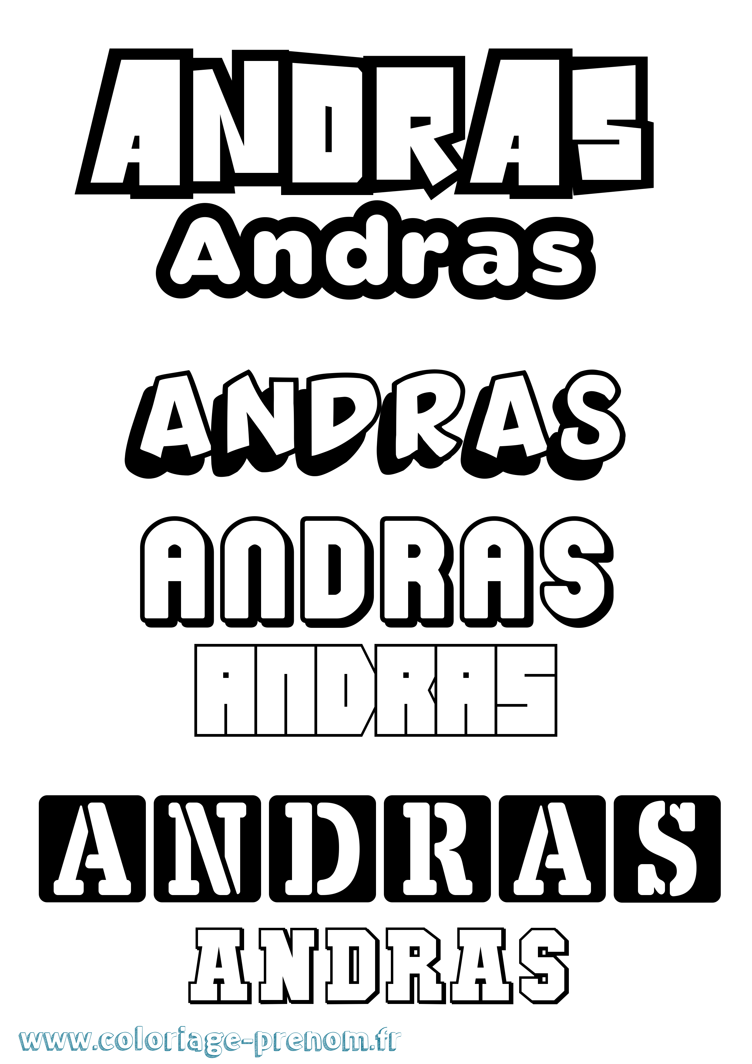 Coloriage prénom Andras Simple