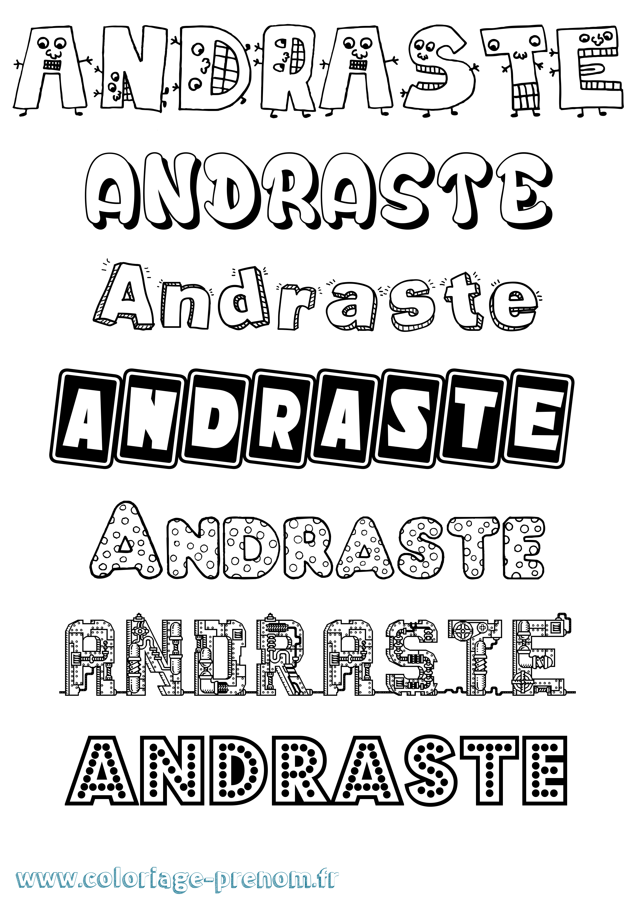 Coloriage prénom Andraste Fun