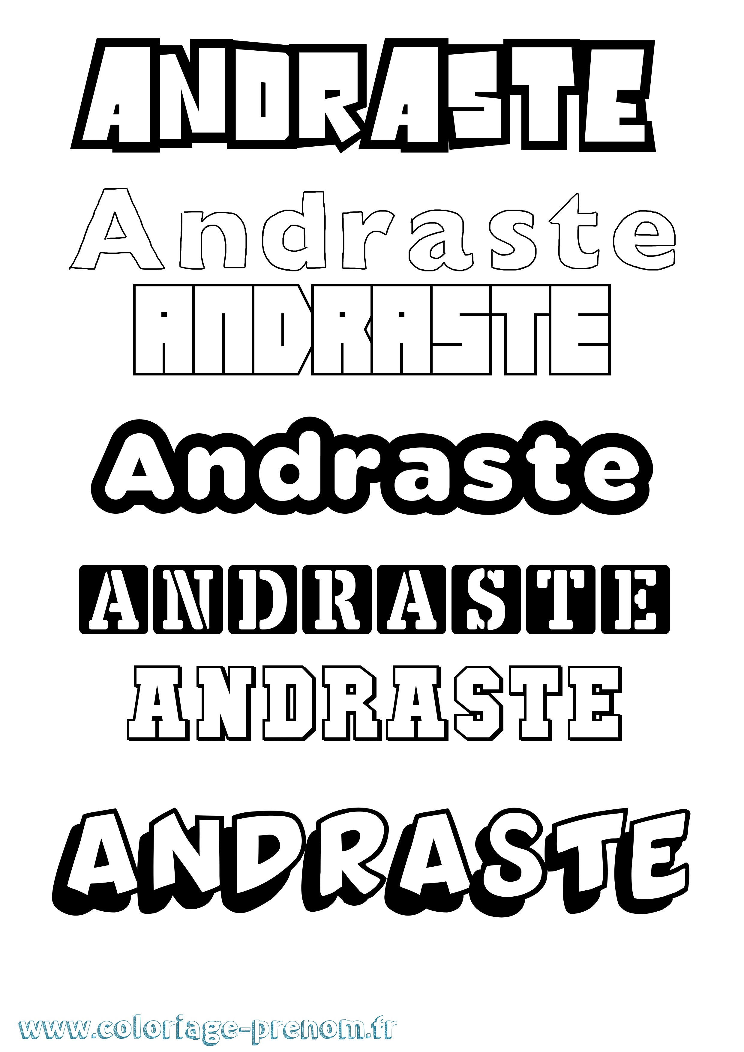 Coloriage prénom Andraste Simple