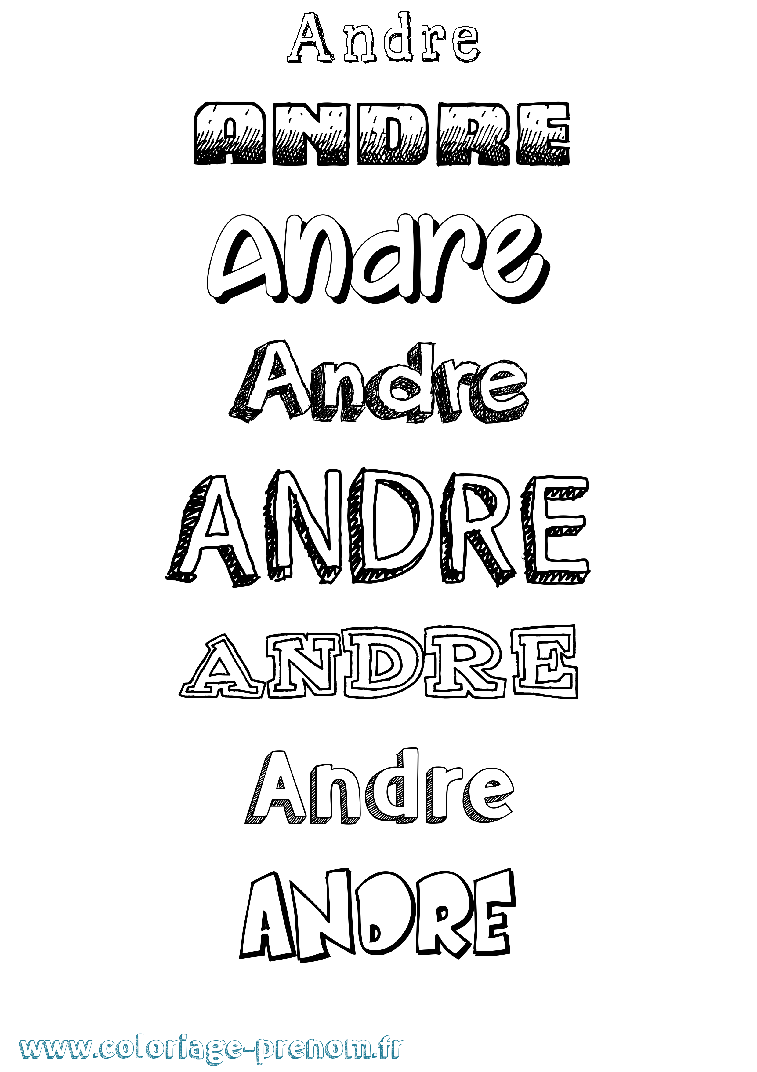 Coloriage prénom Andre