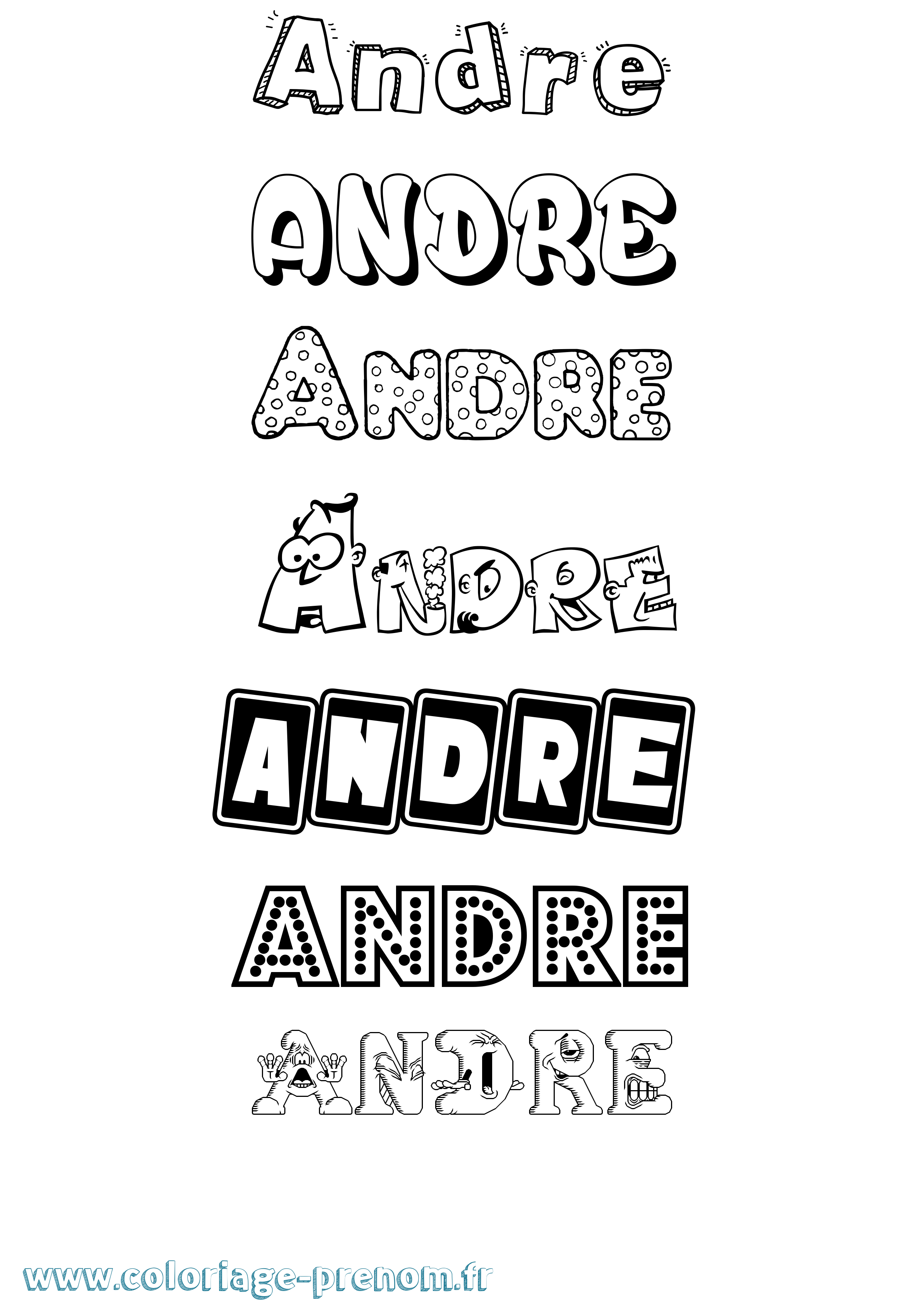 Coloriage prénom Andre Fun