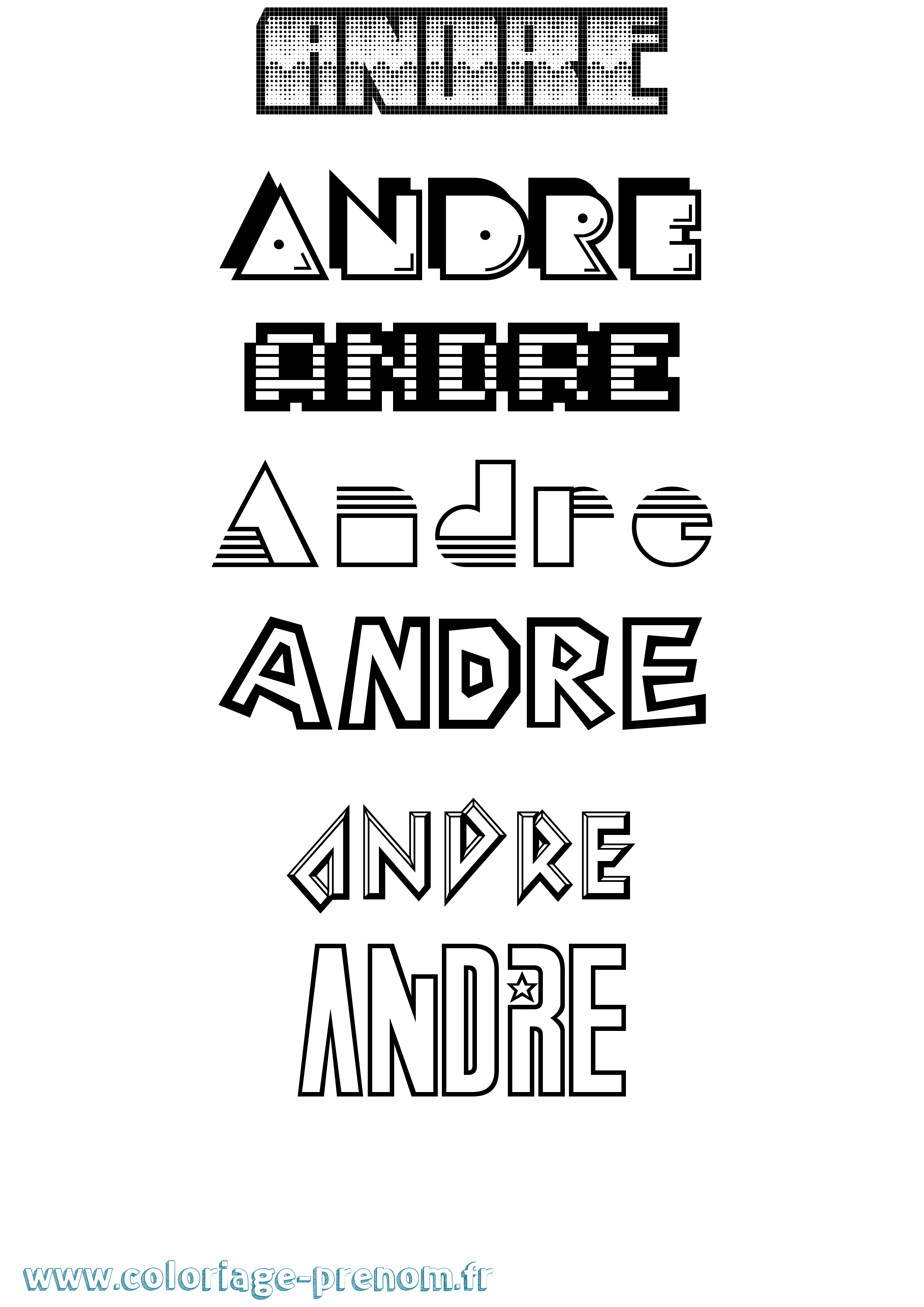 Coloriage prénom Andre Jeux Vidéos