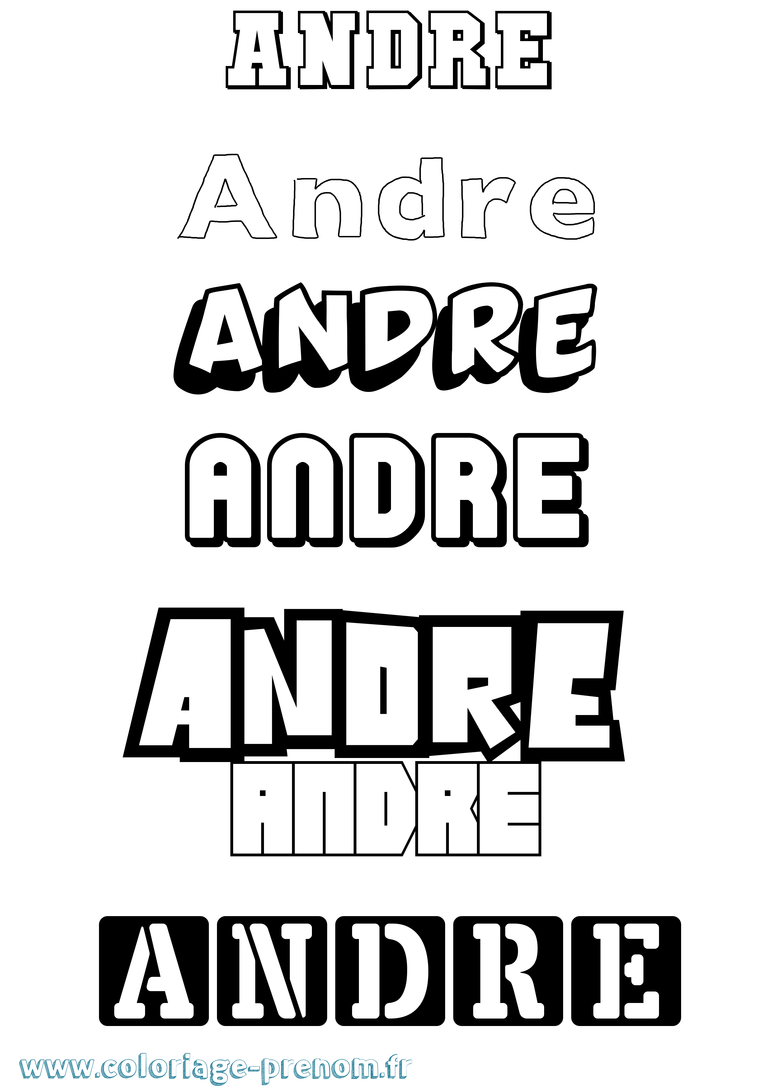 Coloriage prénom Andre Simple