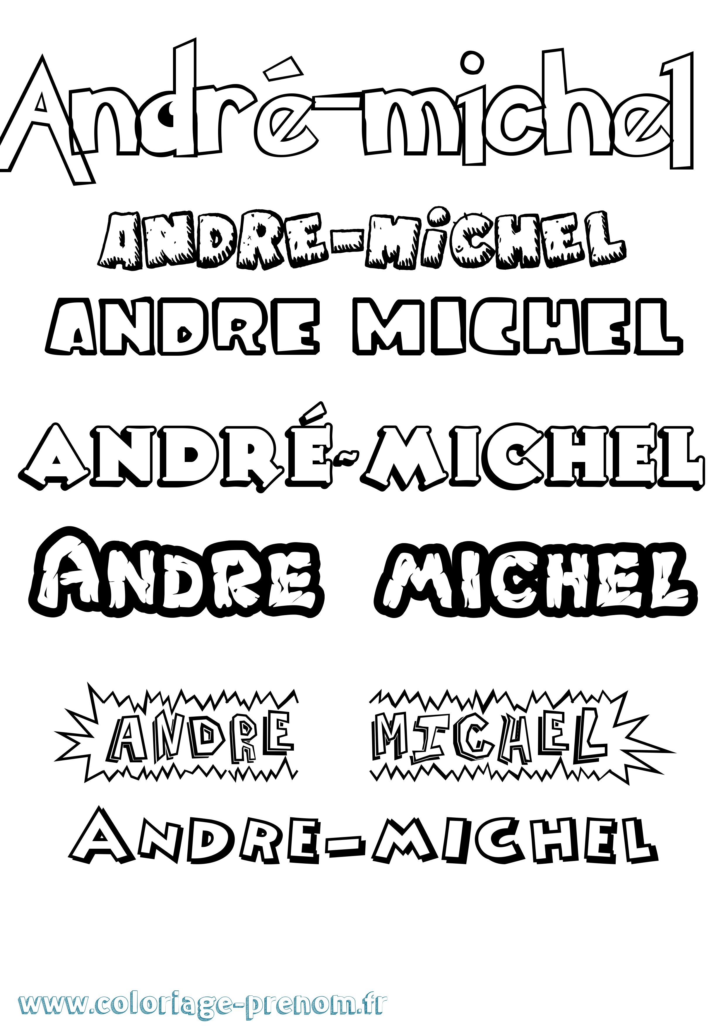 Coloriage prénom André-Michel Dessin Animé