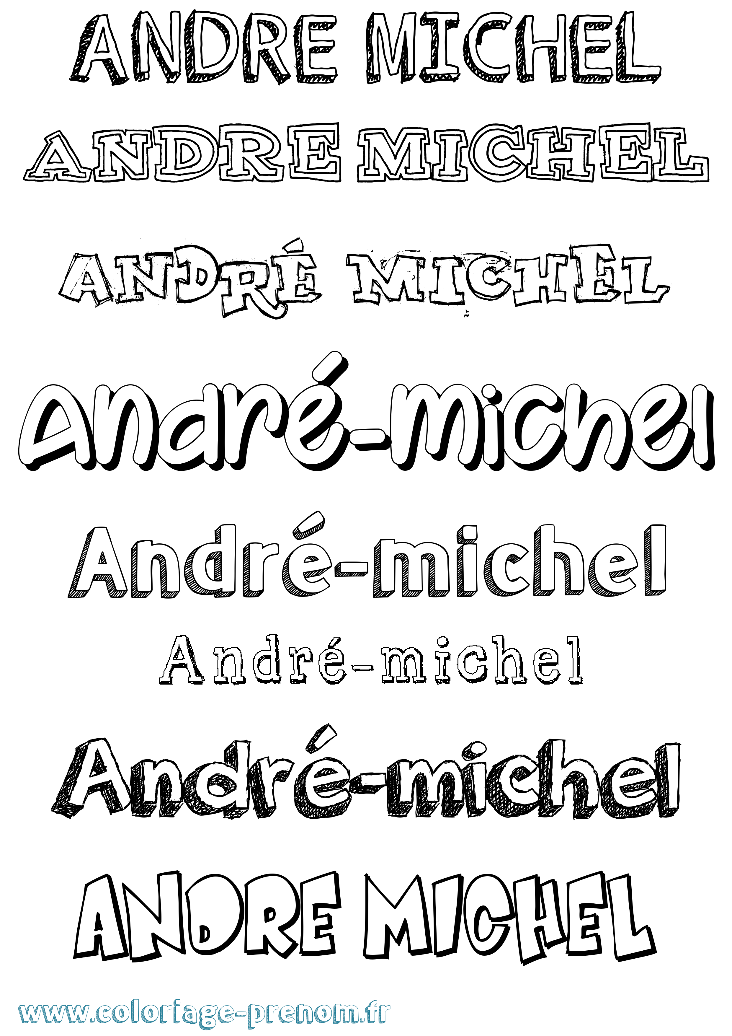 Coloriage prénom André-Michel Dessiné