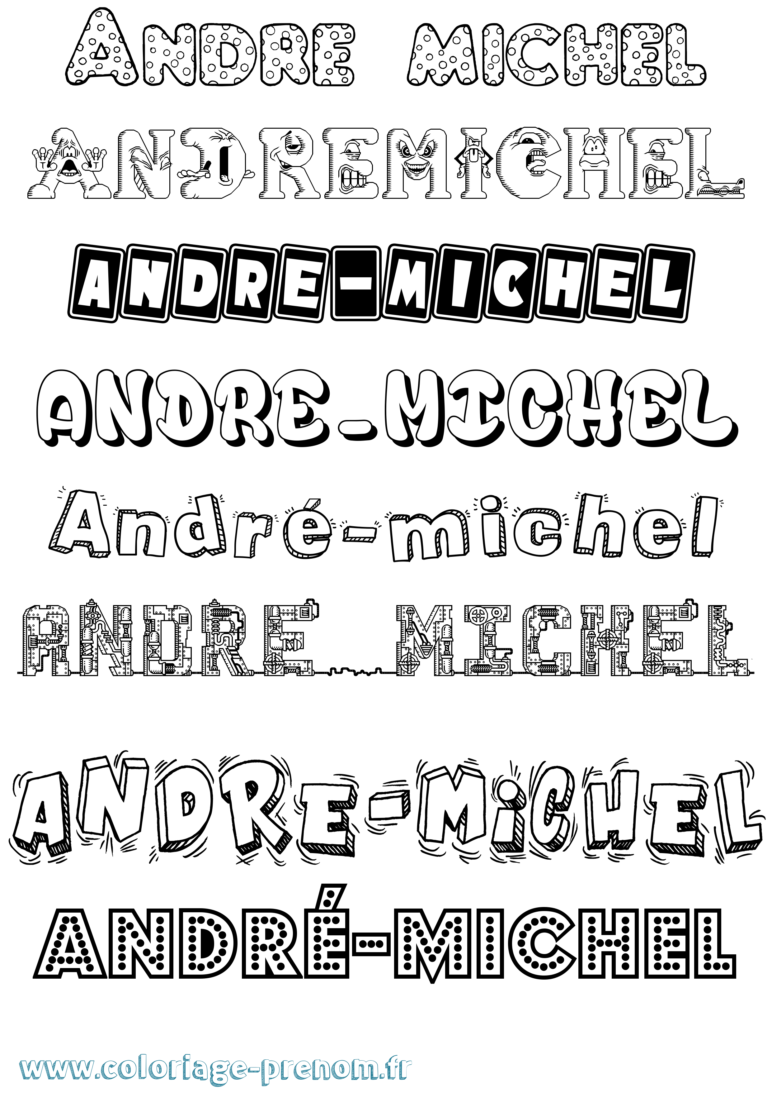 Coloriage prénom André-Michel Fun
