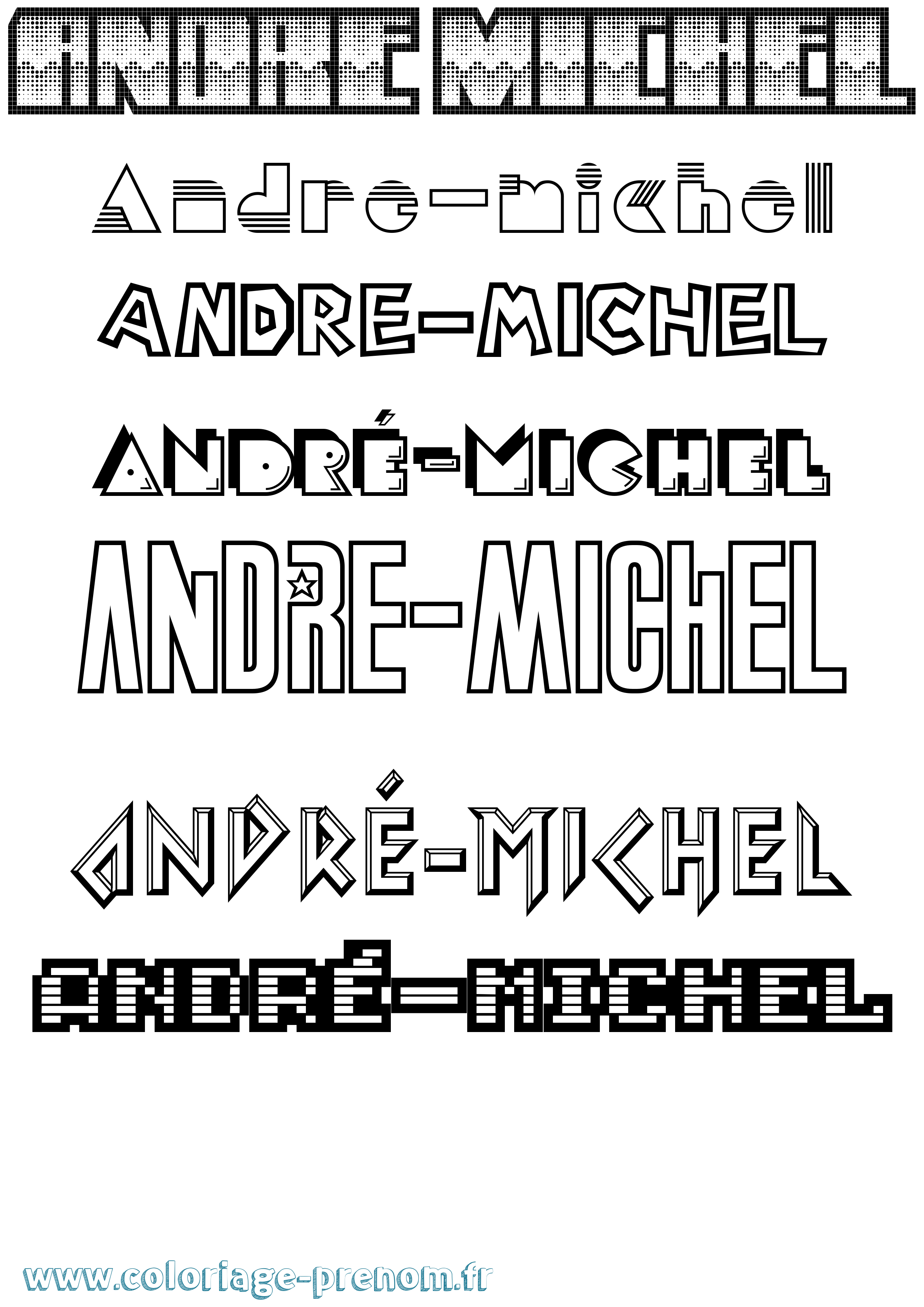 Coloriage prénom André-Michel Jeux Vidéos