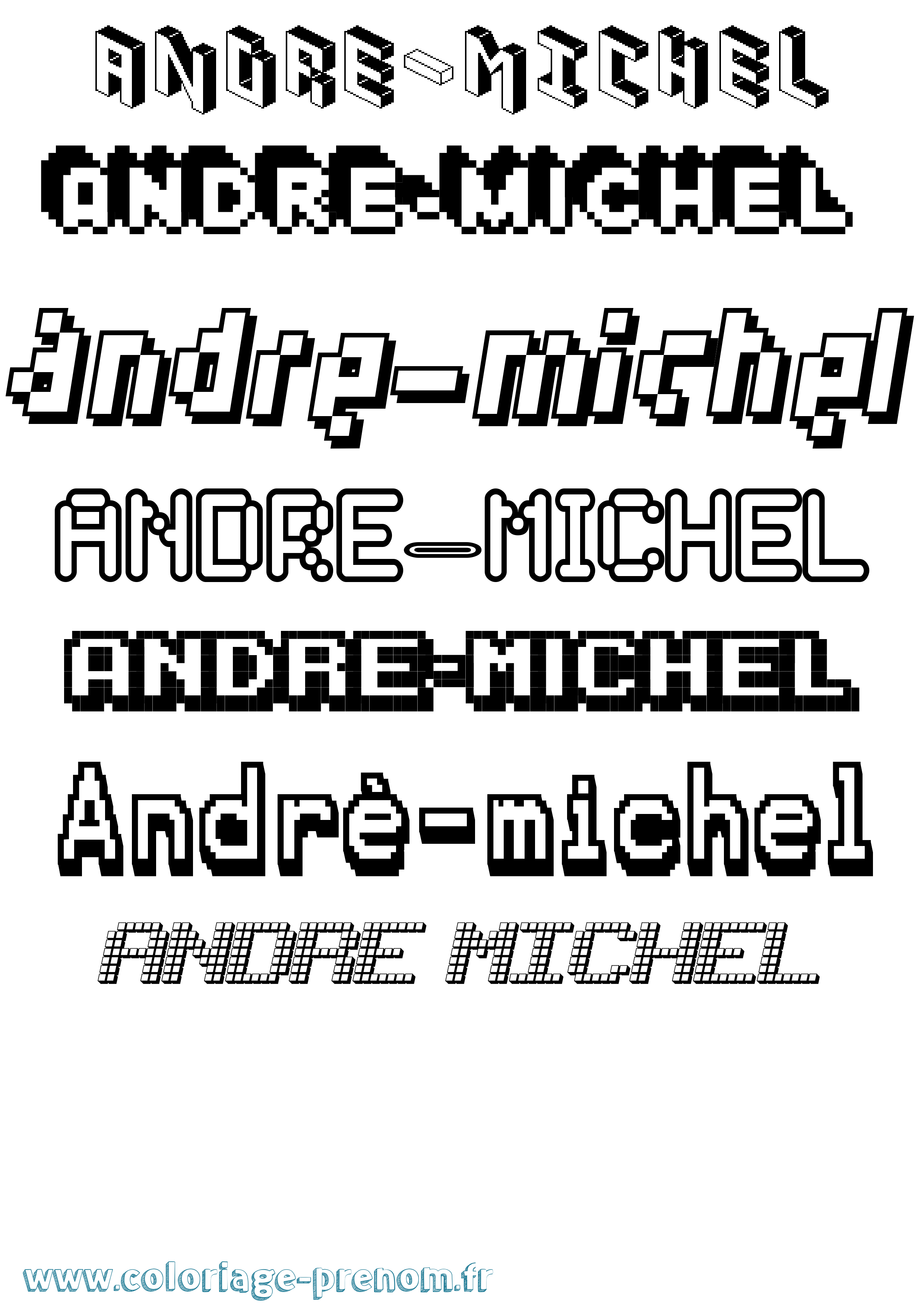 Coloriage prénom André-Michel Pixel