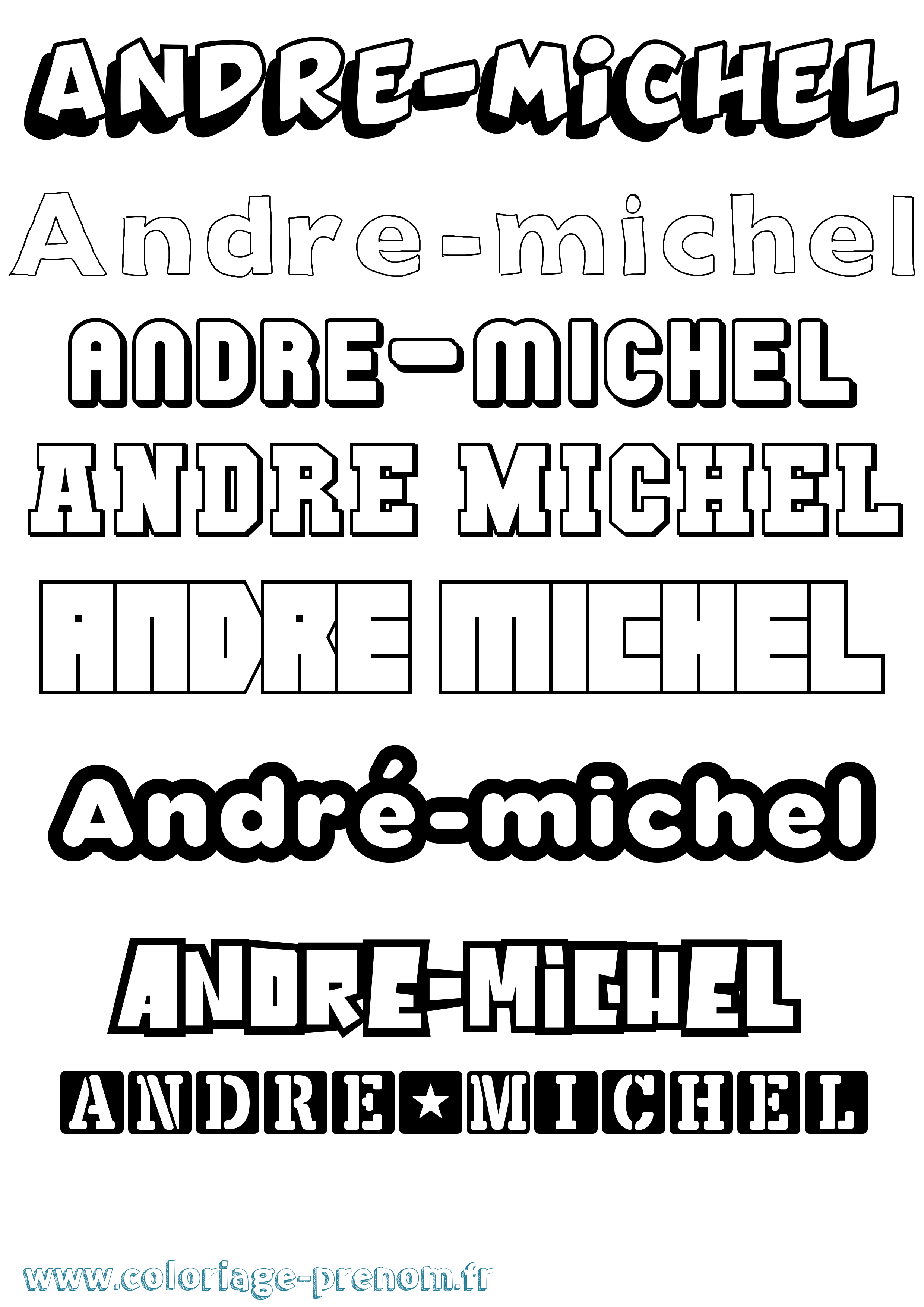 Coloriage prénom André-Michel Simple