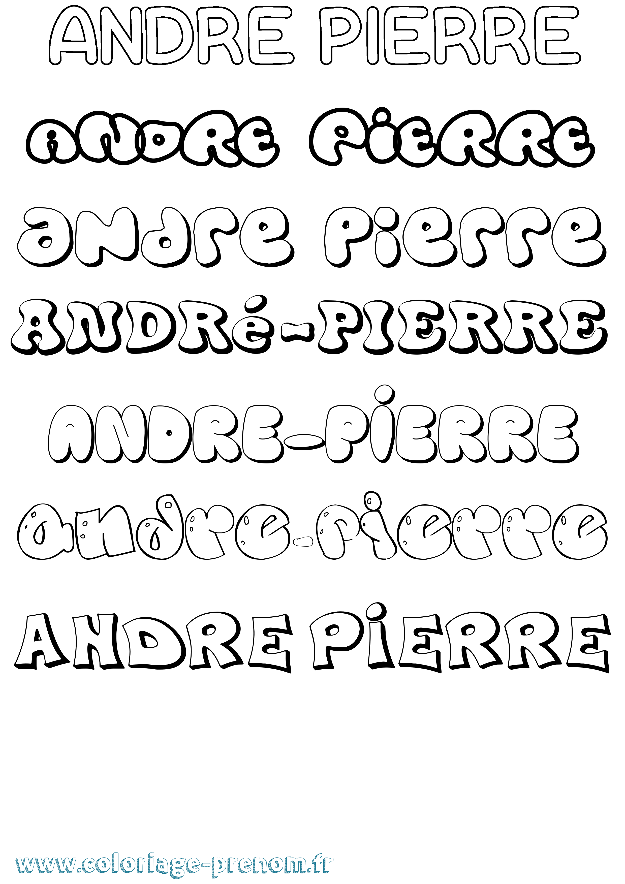Coloriage André-Pierre Bubble Coloriage prénom André-Pierre Bubble