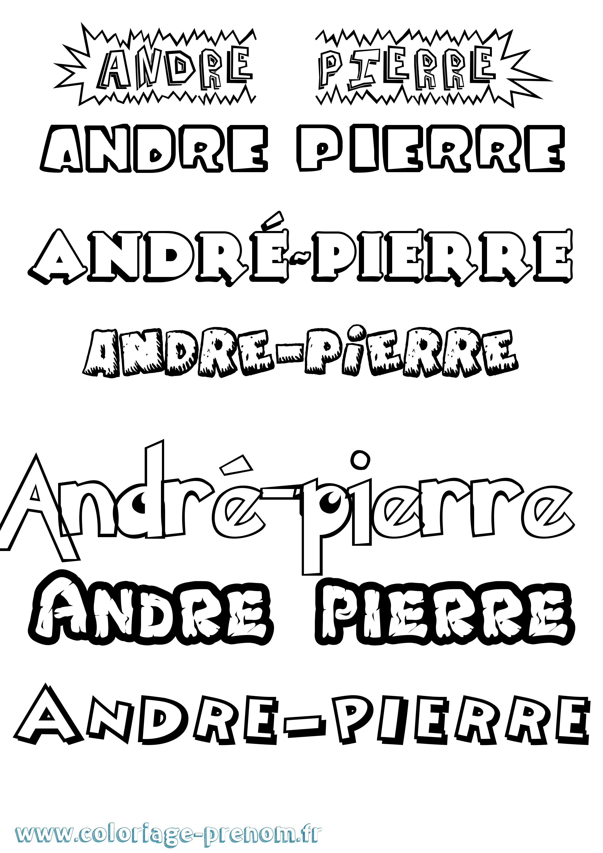 Coloriage prénom André-Pierre Dessin Animé
