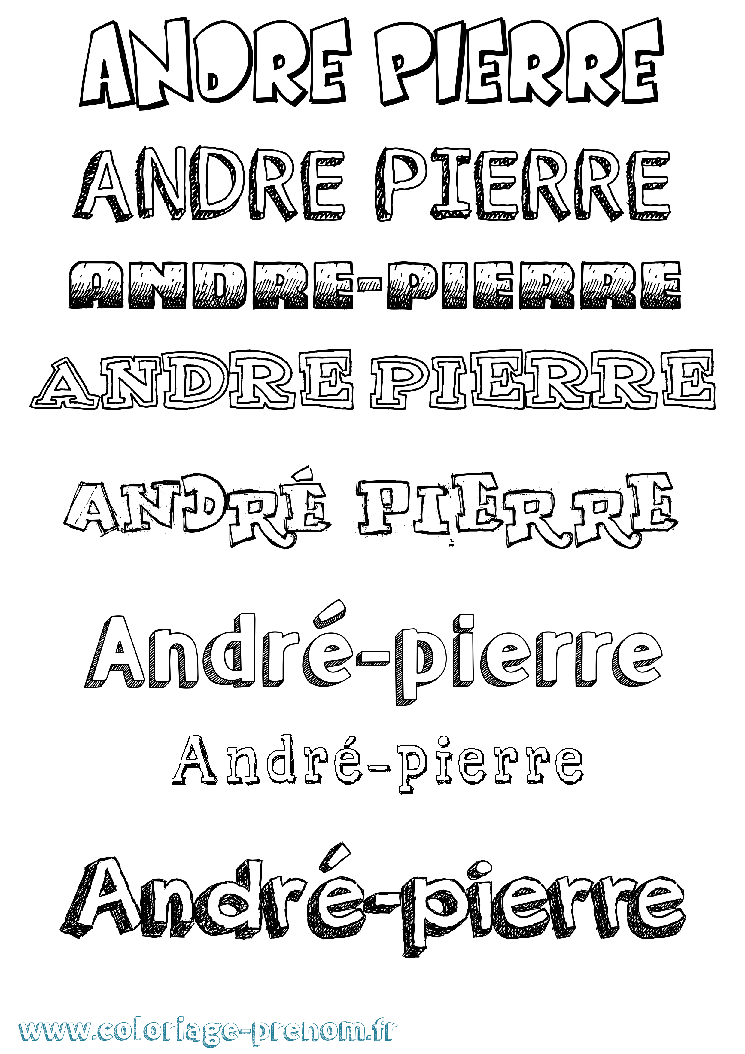 Coloriage André-Pierre Dessiné Coloriage prénom André-Pierre Dessiné