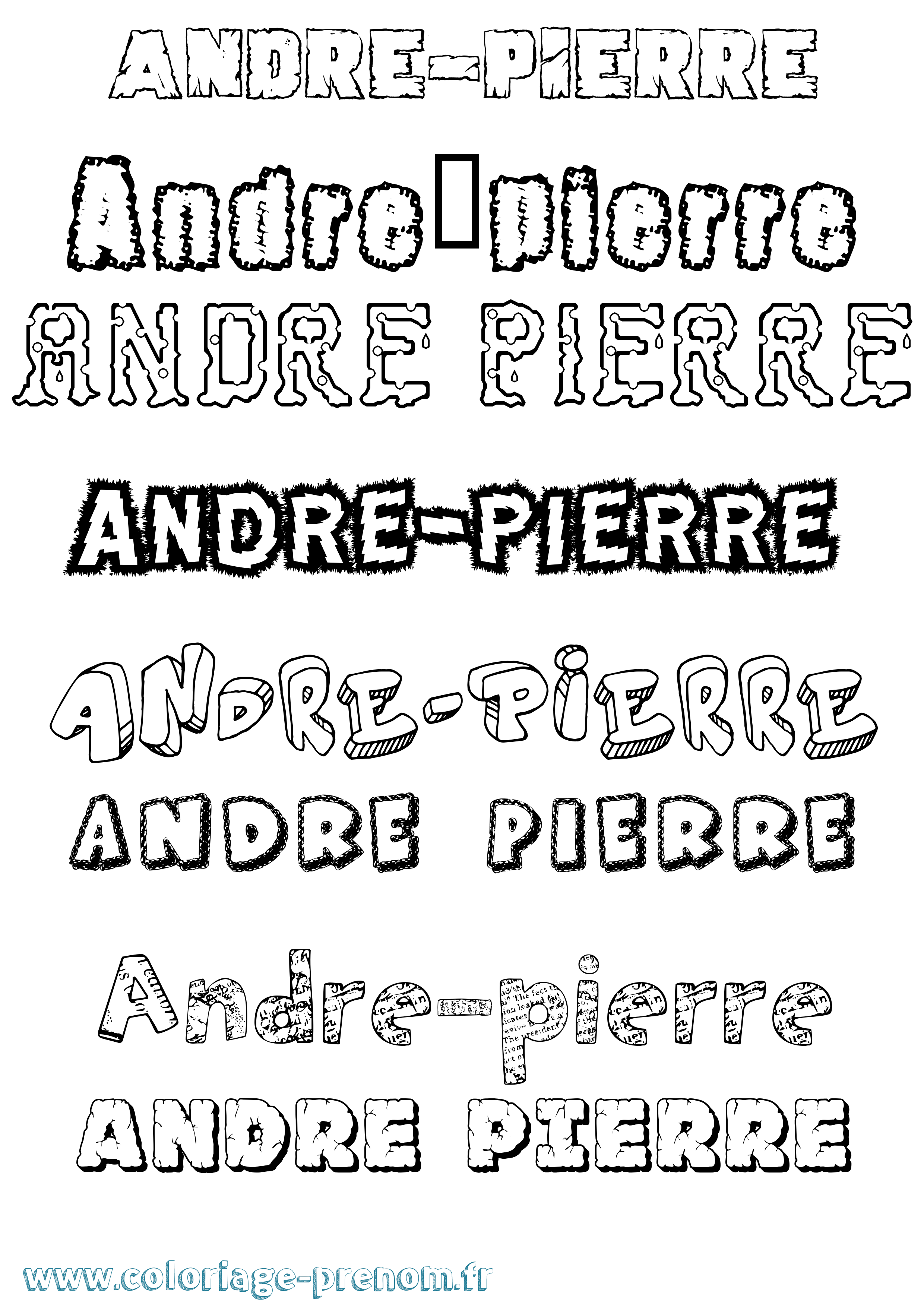 Coloriage André-Pierre Destructuré Coloriage prénom André-Pierre Destructuré