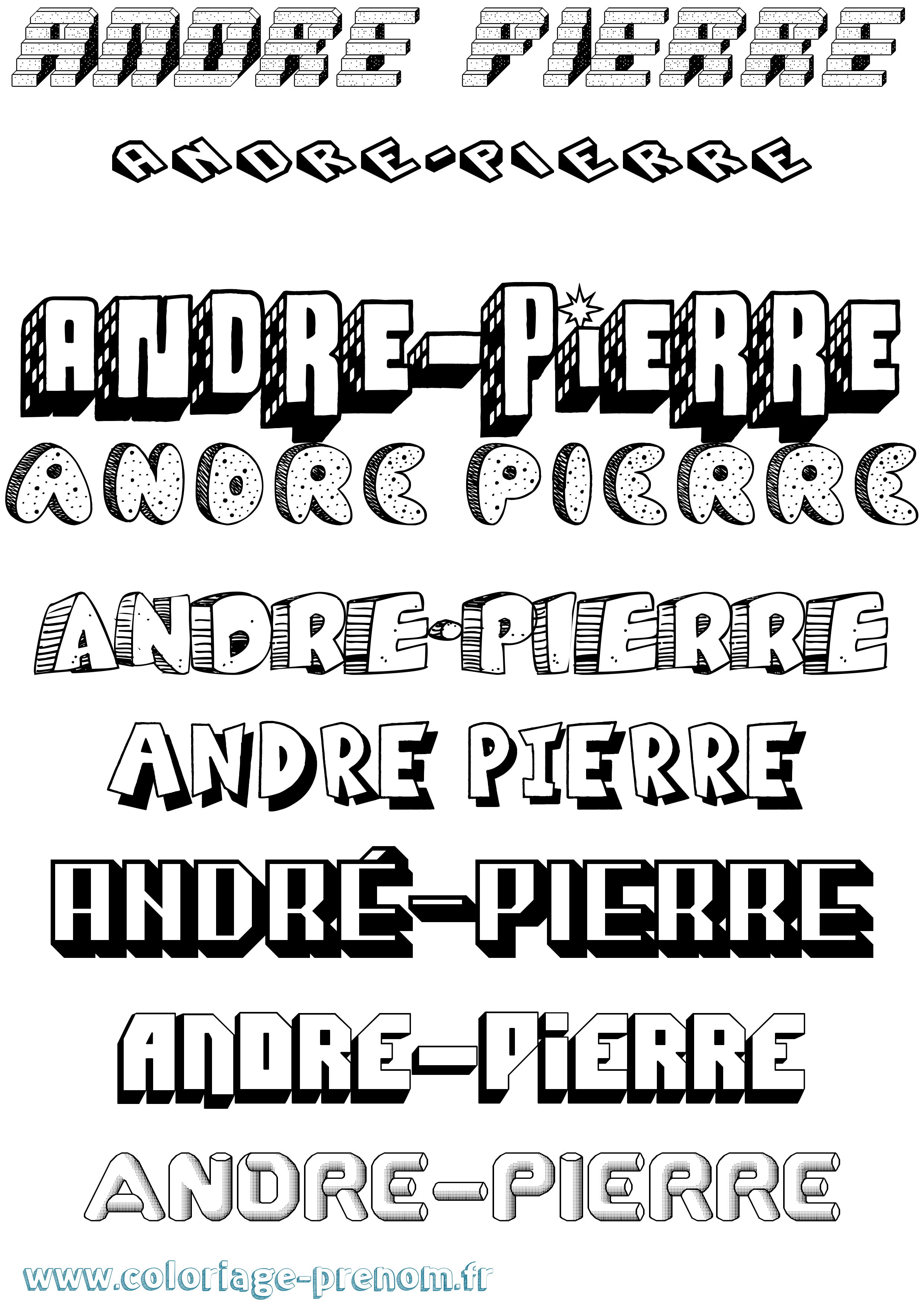 Coloriage André-Pierre Effet 3D Coloriage prénom André-Pierre Effet 3D