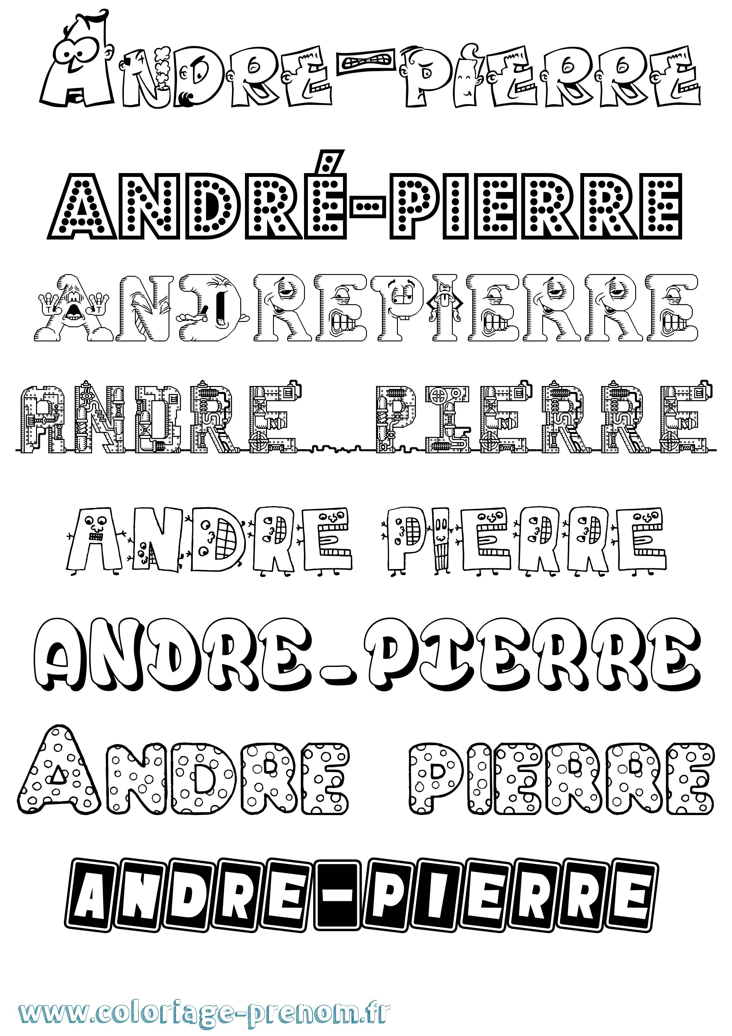 Coloriage André-Pierre Fun Coloriage prénom André-Pierre Fun