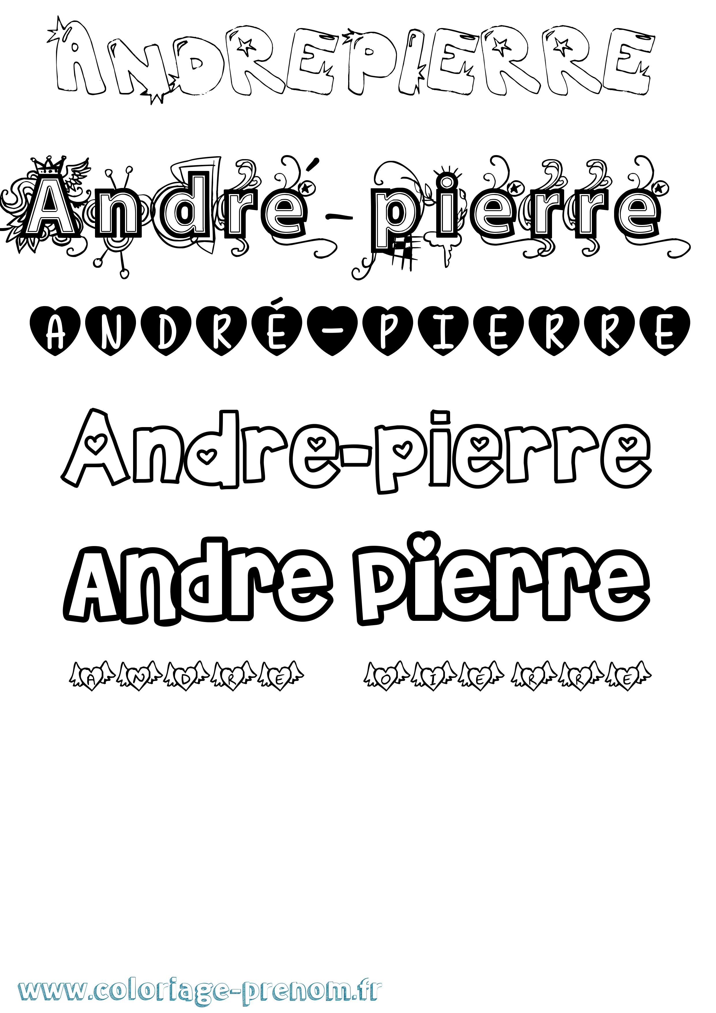 Coloriage André-Pierre Girly Coloriage prénom André-Pierre Girly