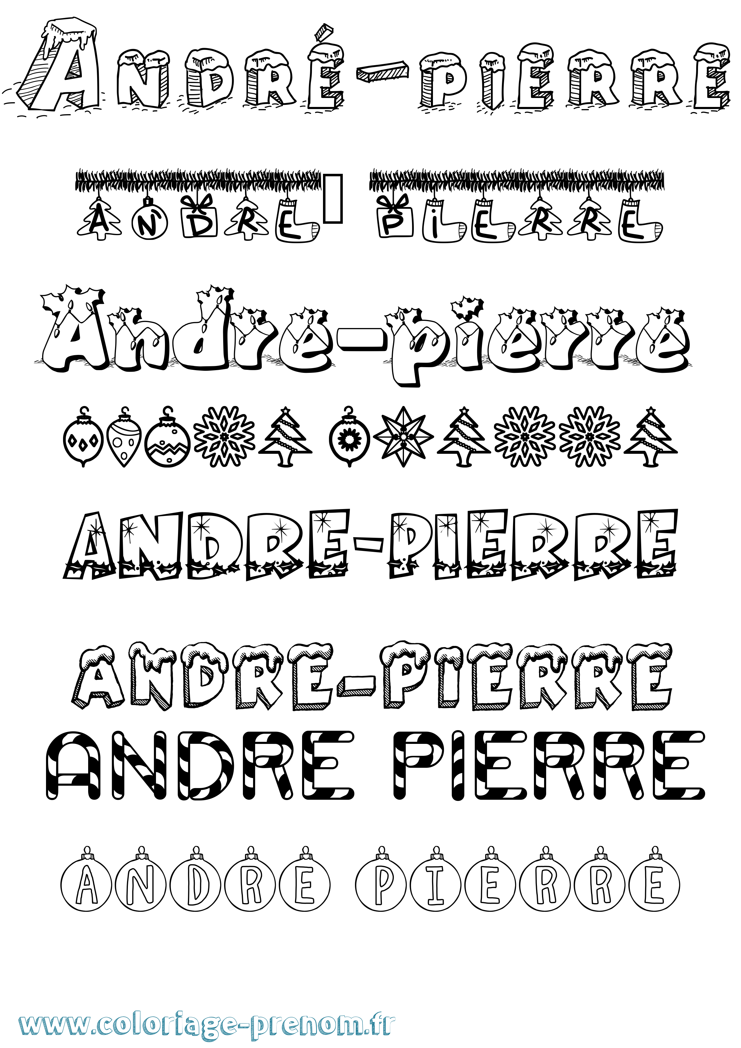 Coloriage André-Pierre Noël Coloriage prénom André-Pierre Noël