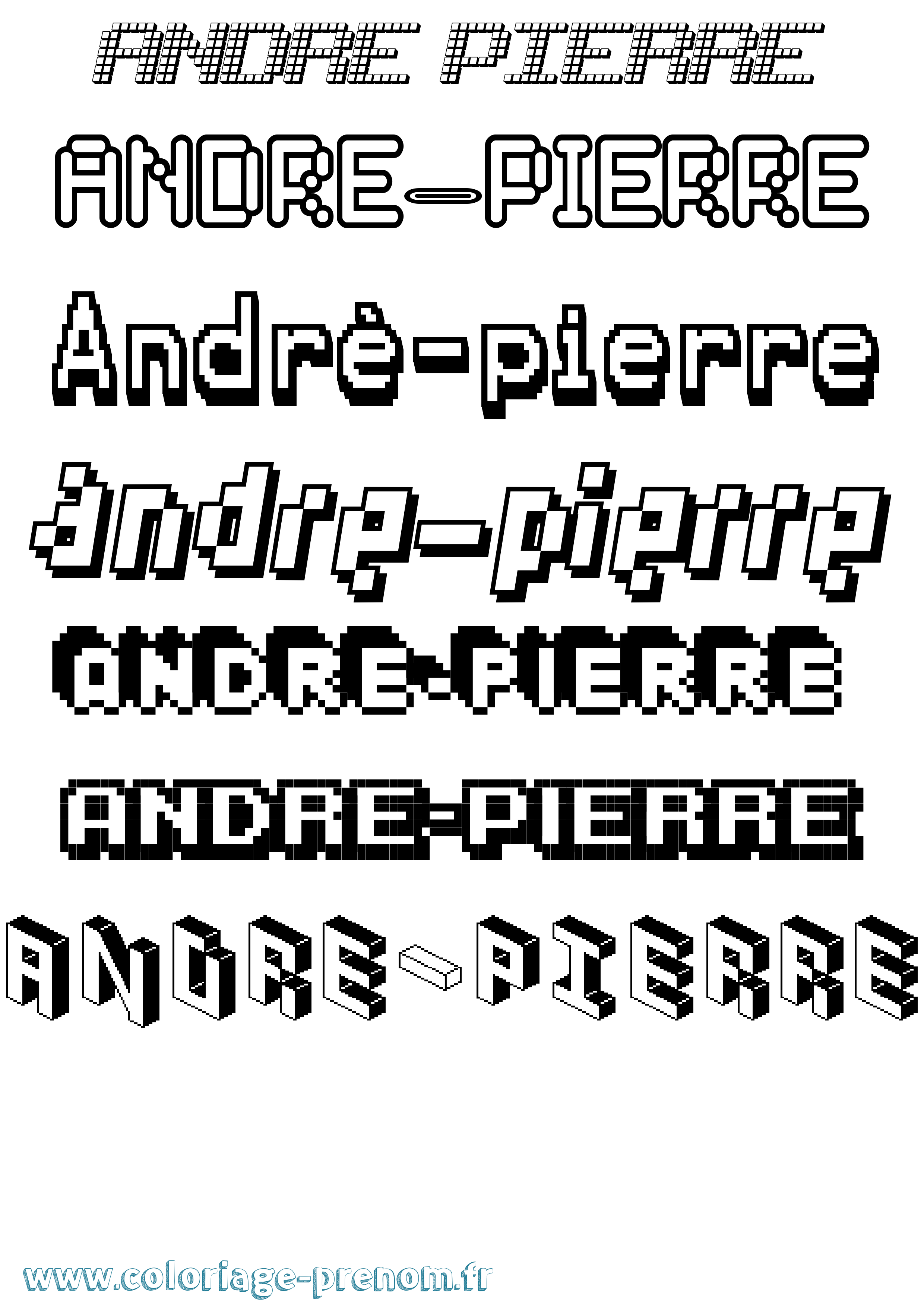 Coloriage André-Pierre Pixel Coloriage prénom André-Pierre Pixel