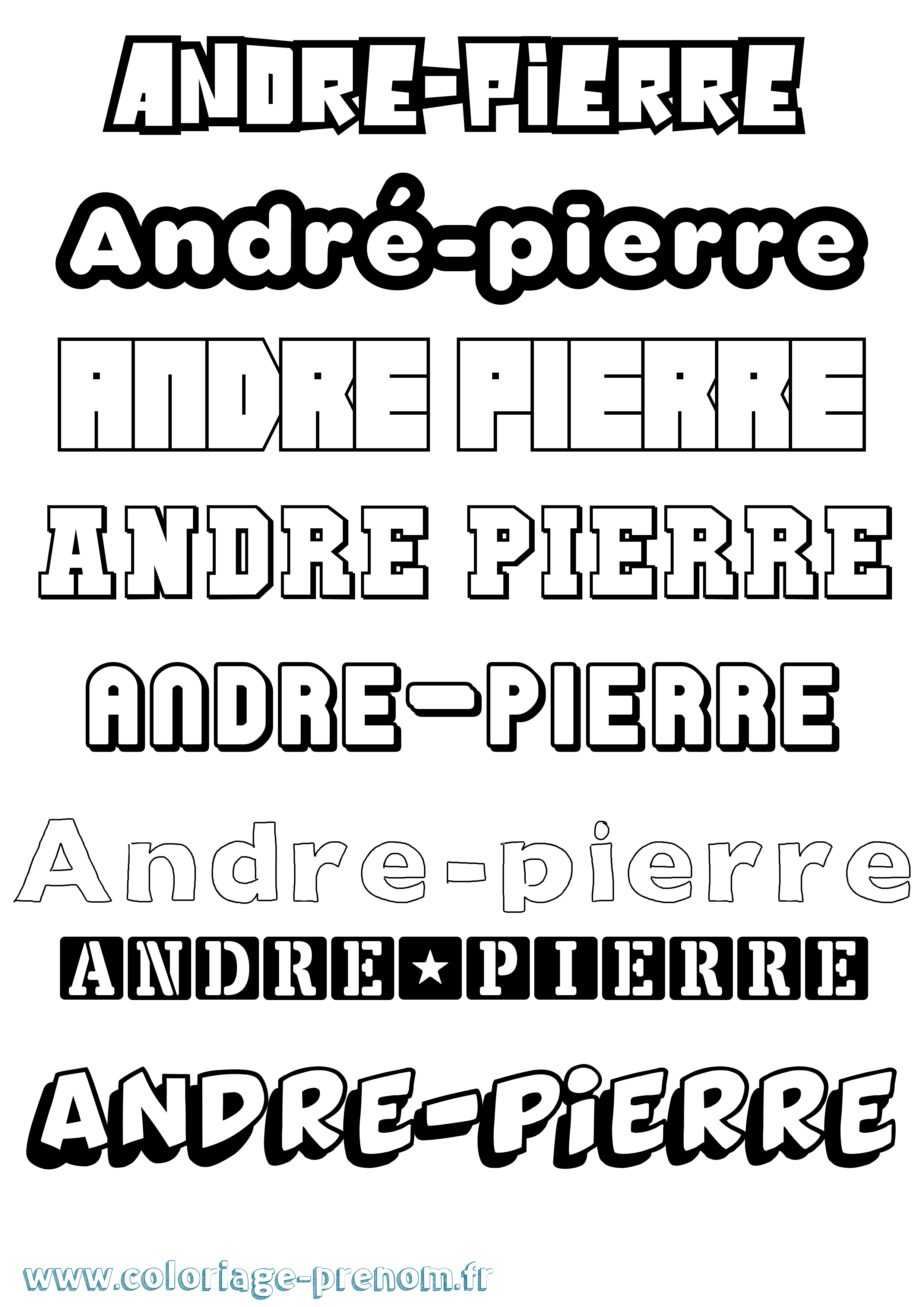 Coloriage André-Pierre Simple Coloriage prénom André-Pierre Simple