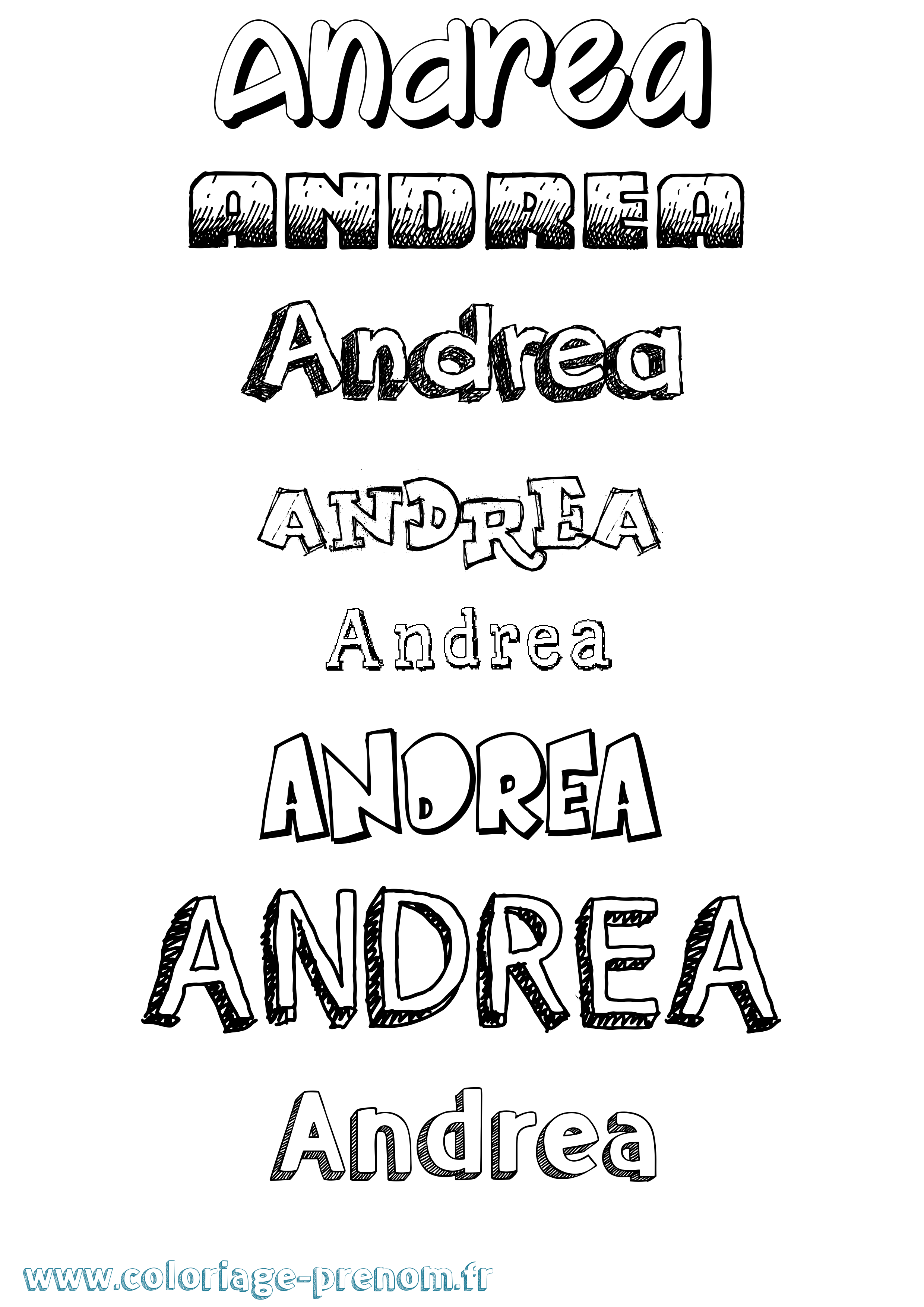 Coloriage prénom Andrea Dessiné