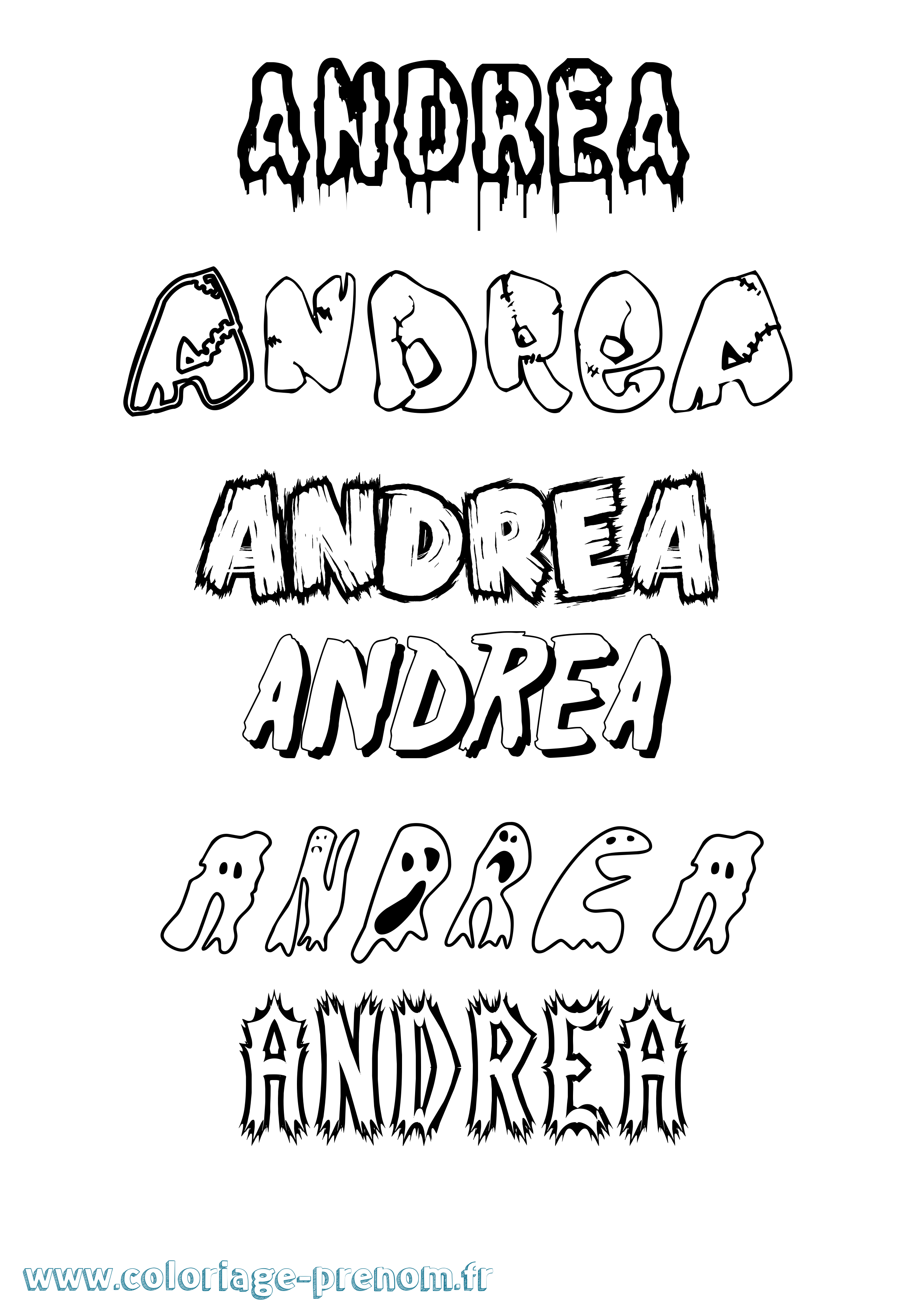 Coloriage prénom Andrea Frisson