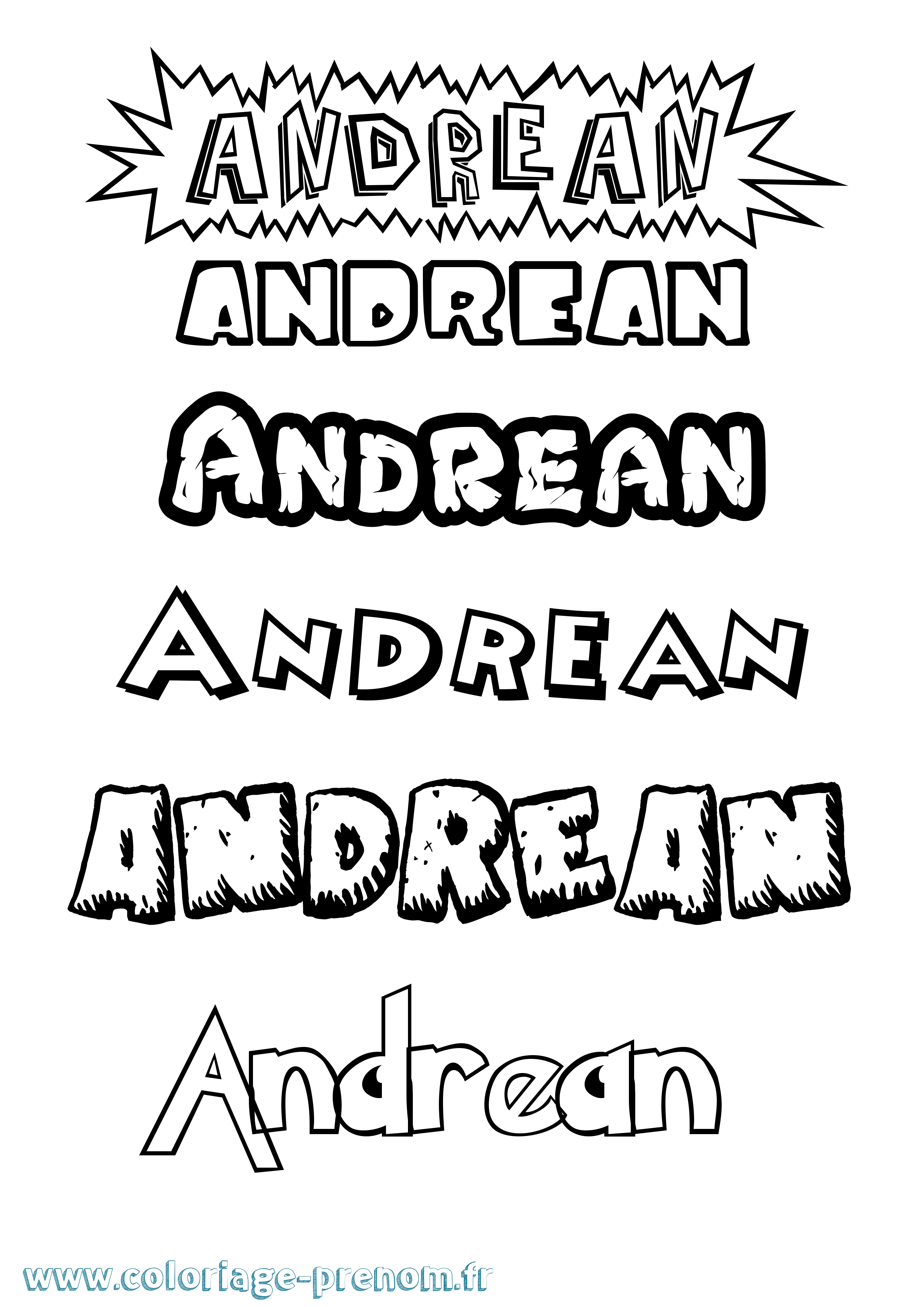 Coloriage prénom Andrean Dessin Animé