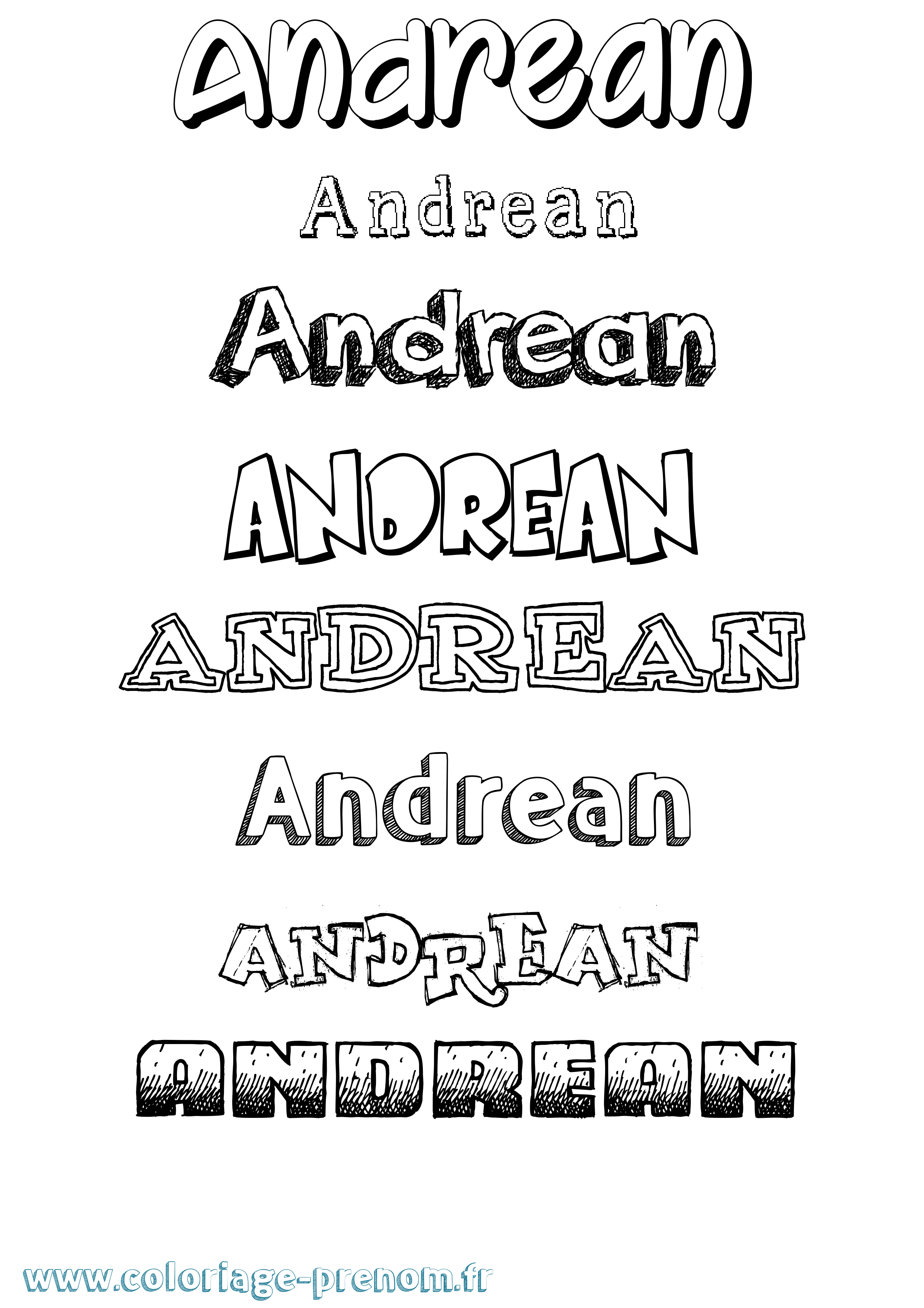 Coloriage prénom Andrean Dessiné