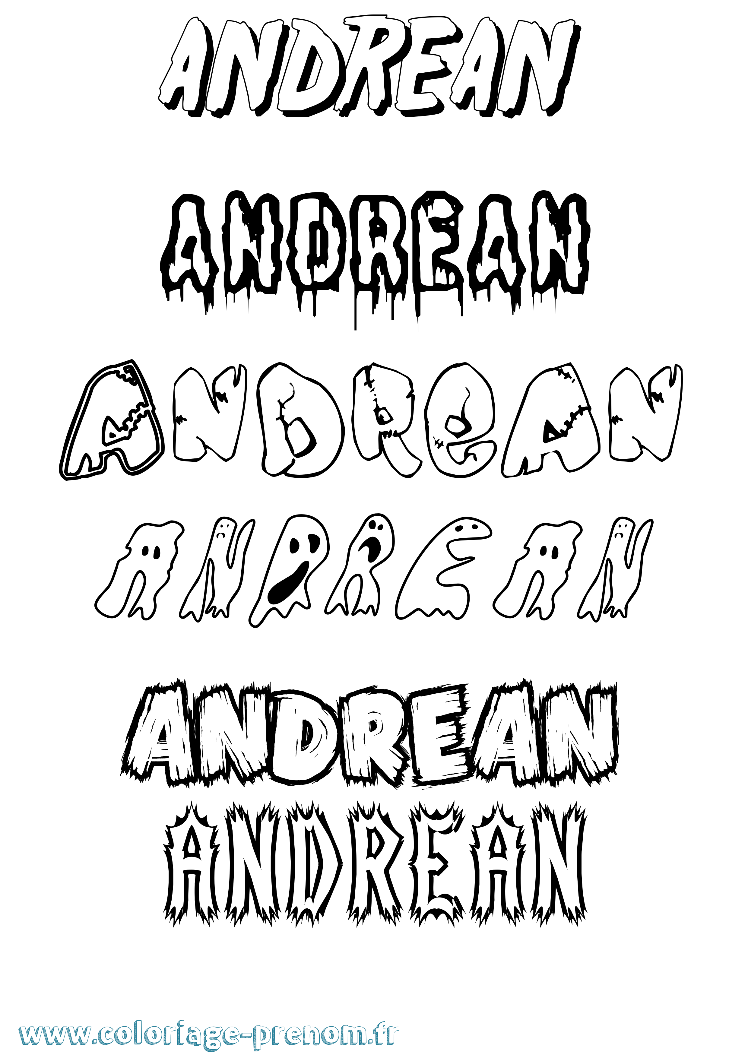 Coloriage prénom Andrean Frisson