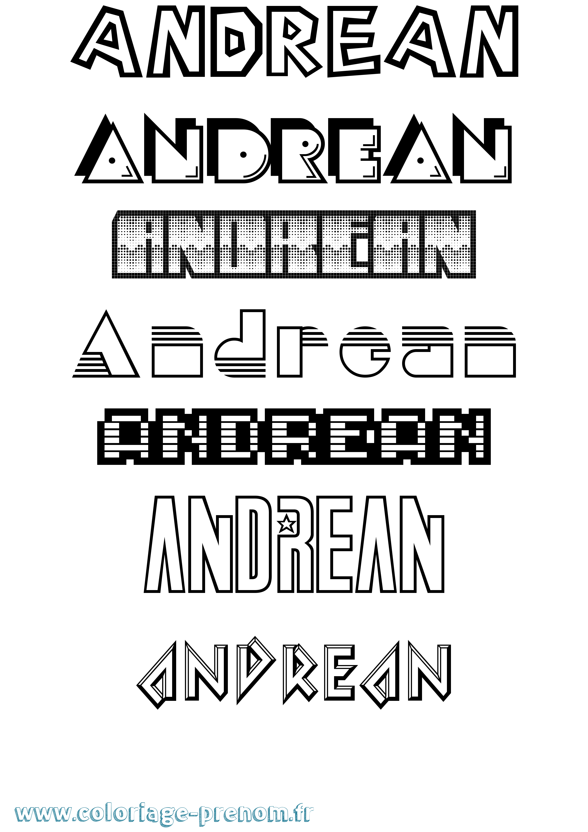 Coloriage prénom Andrean Jeux Vidéos