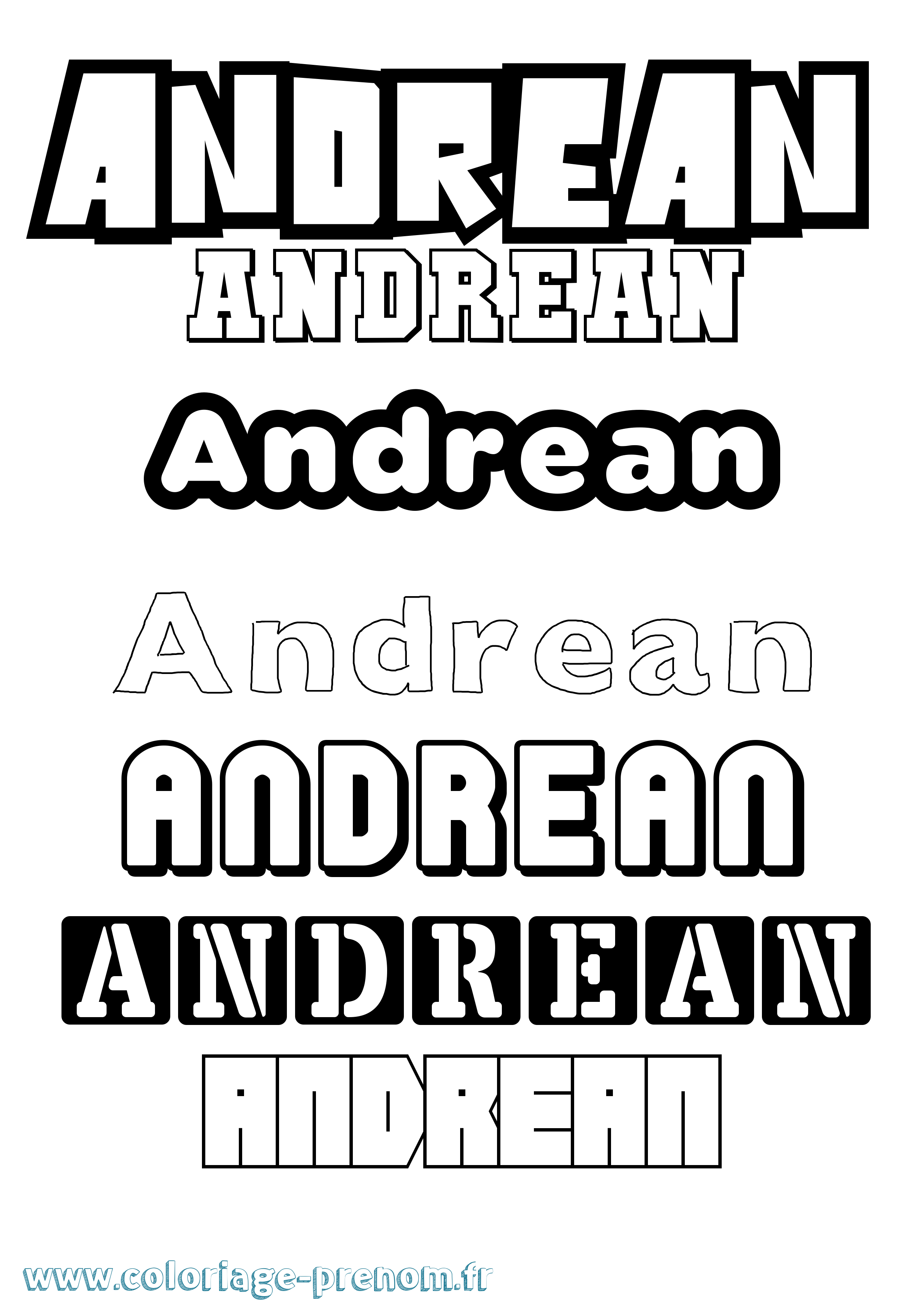 Coloriage prénom Andrean Simple