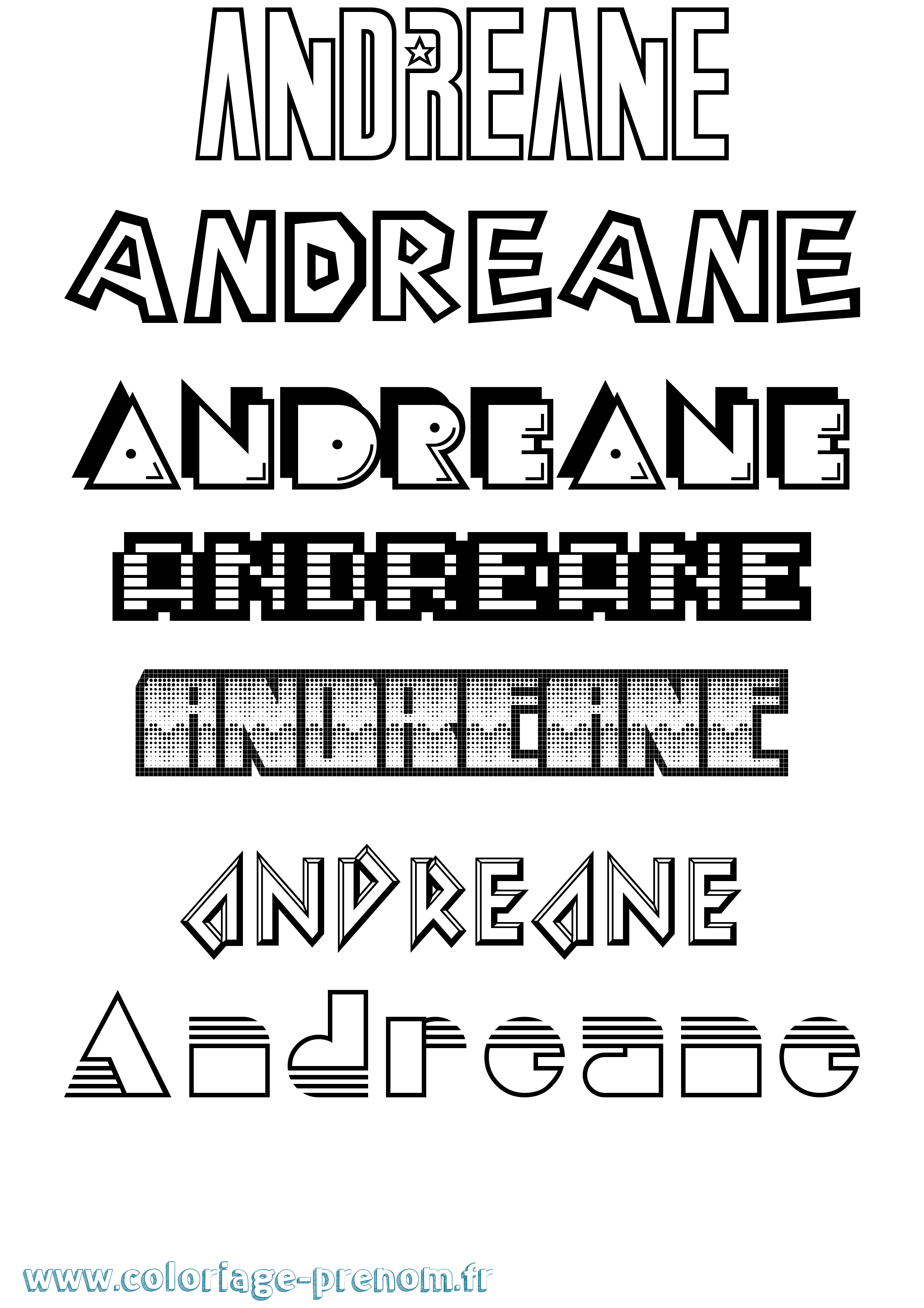 Coloriage prénom Andreane Jeux Vidéos