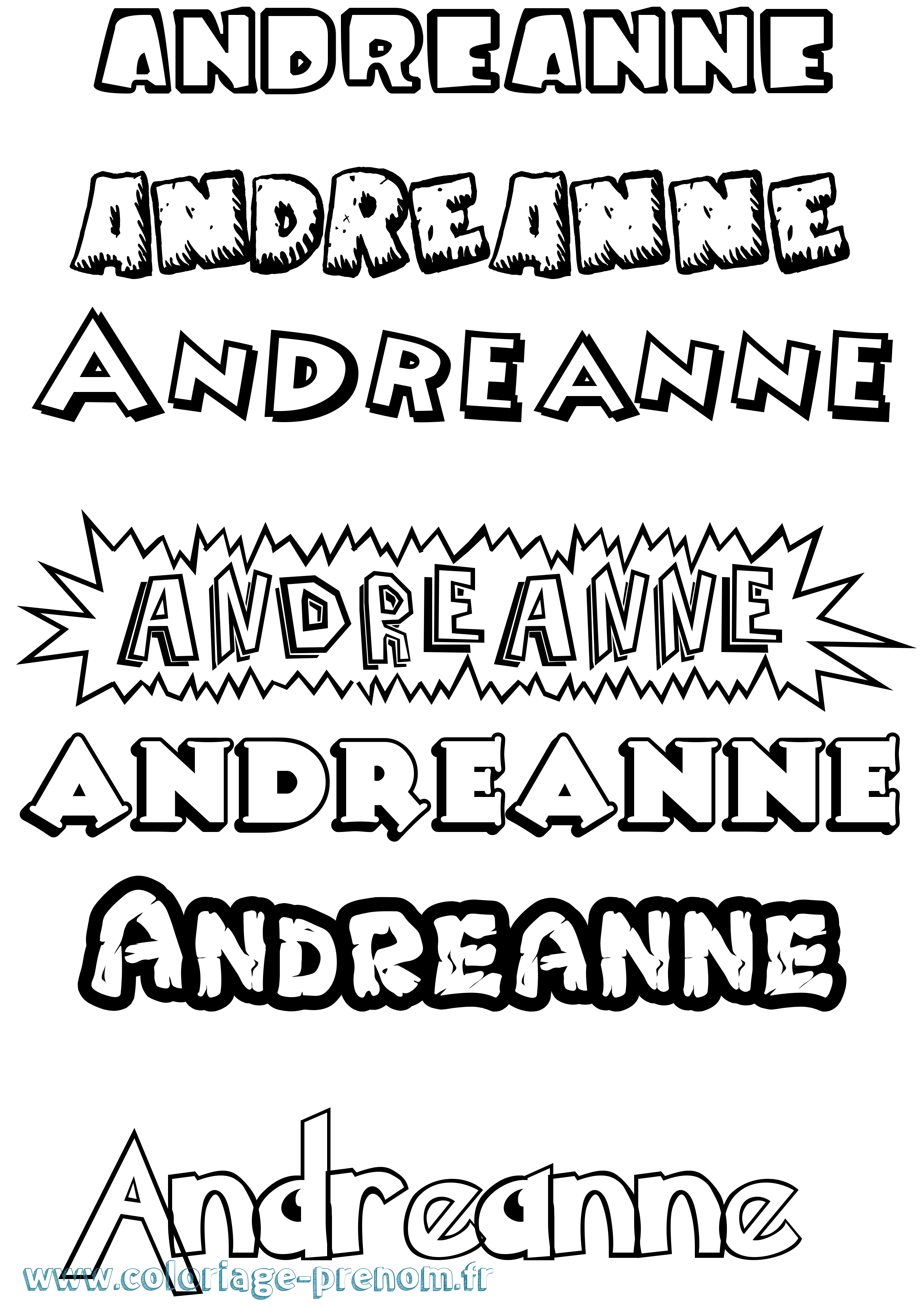 Coloriage prénom Andreanne Dessin Animé
