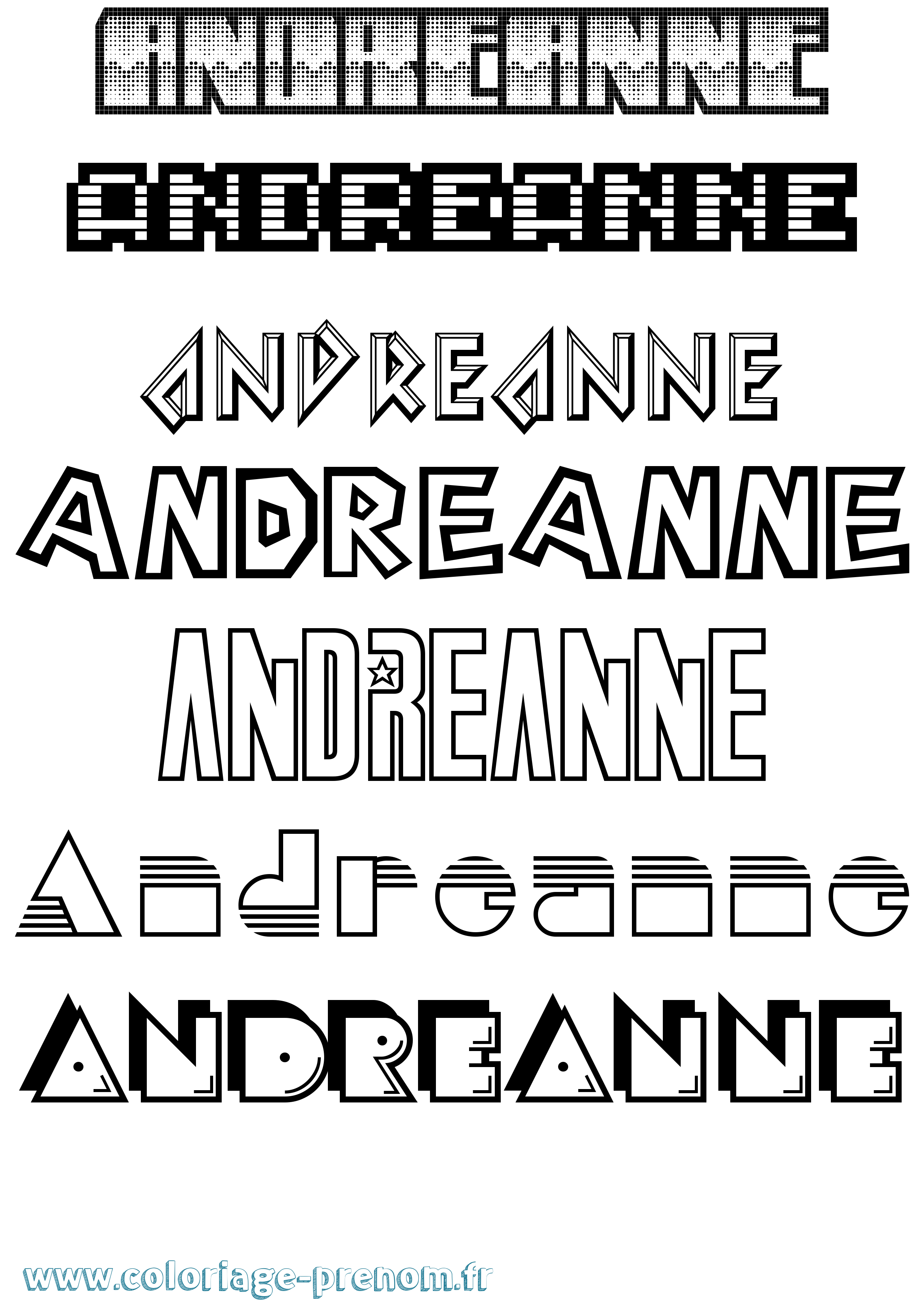Coloriage prénom Andreanne Jeux Vidéos