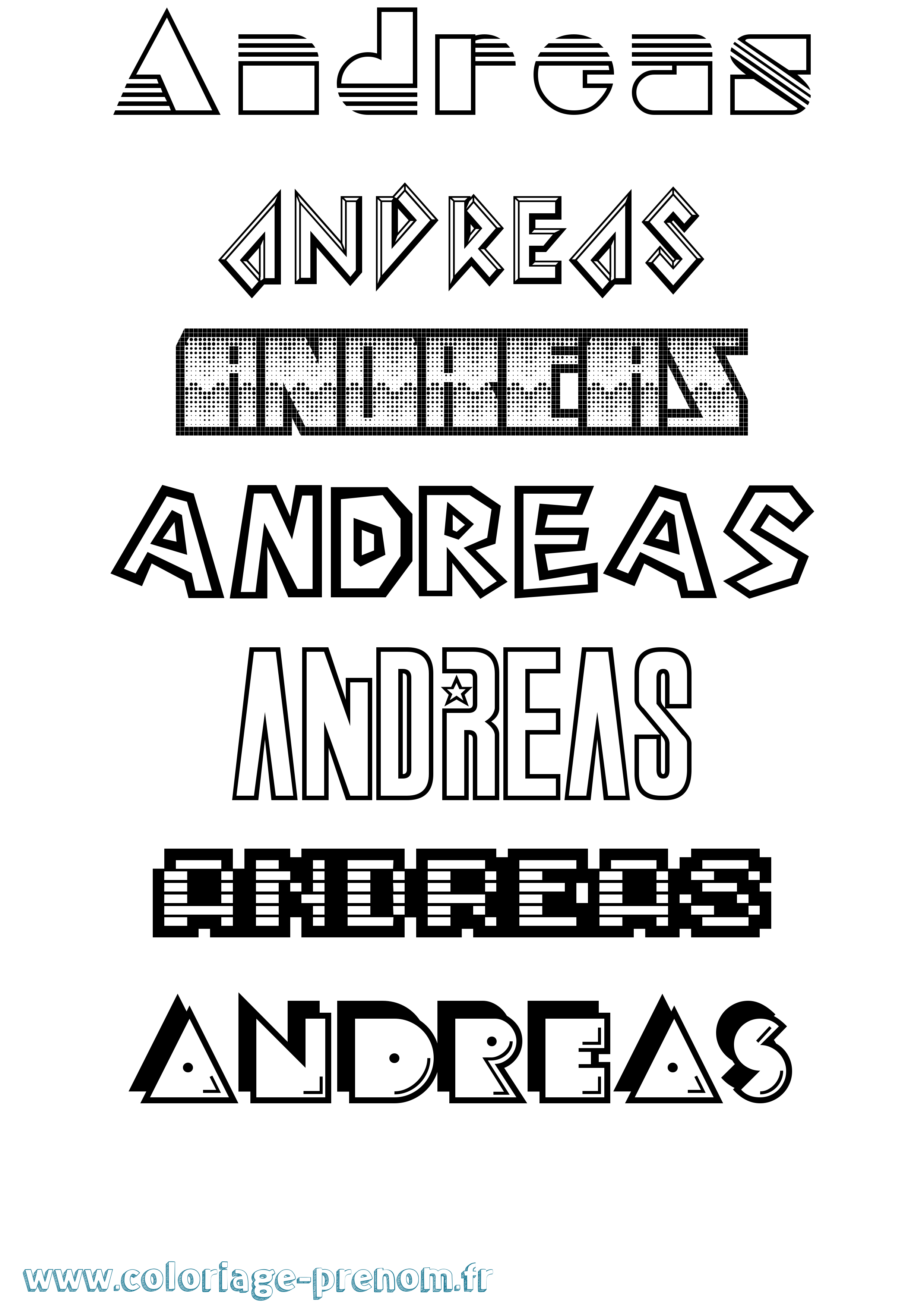 Coloriage prénom Andreas