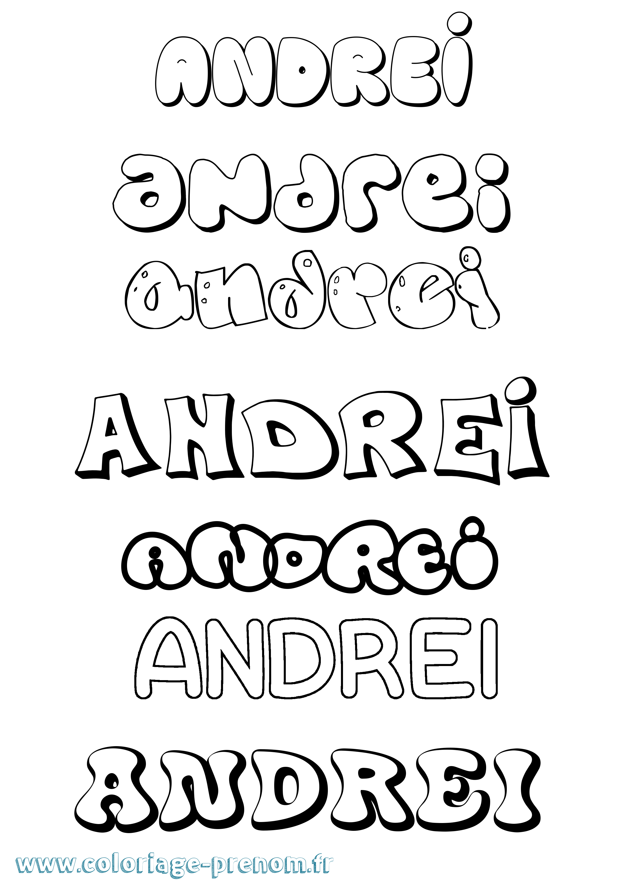Coloriage Andrei Coloriage prénom Andrei